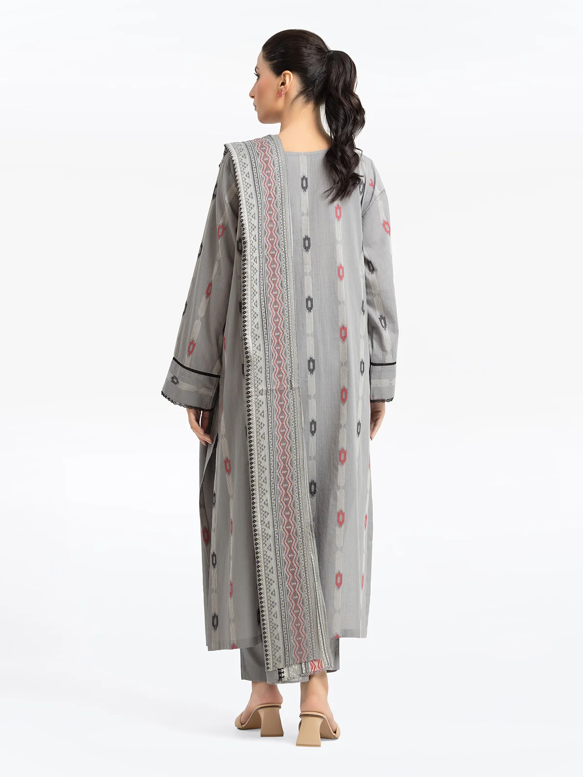 Pret Printed Jacquard Suit - EWTKS24-81169-3P - Image 3