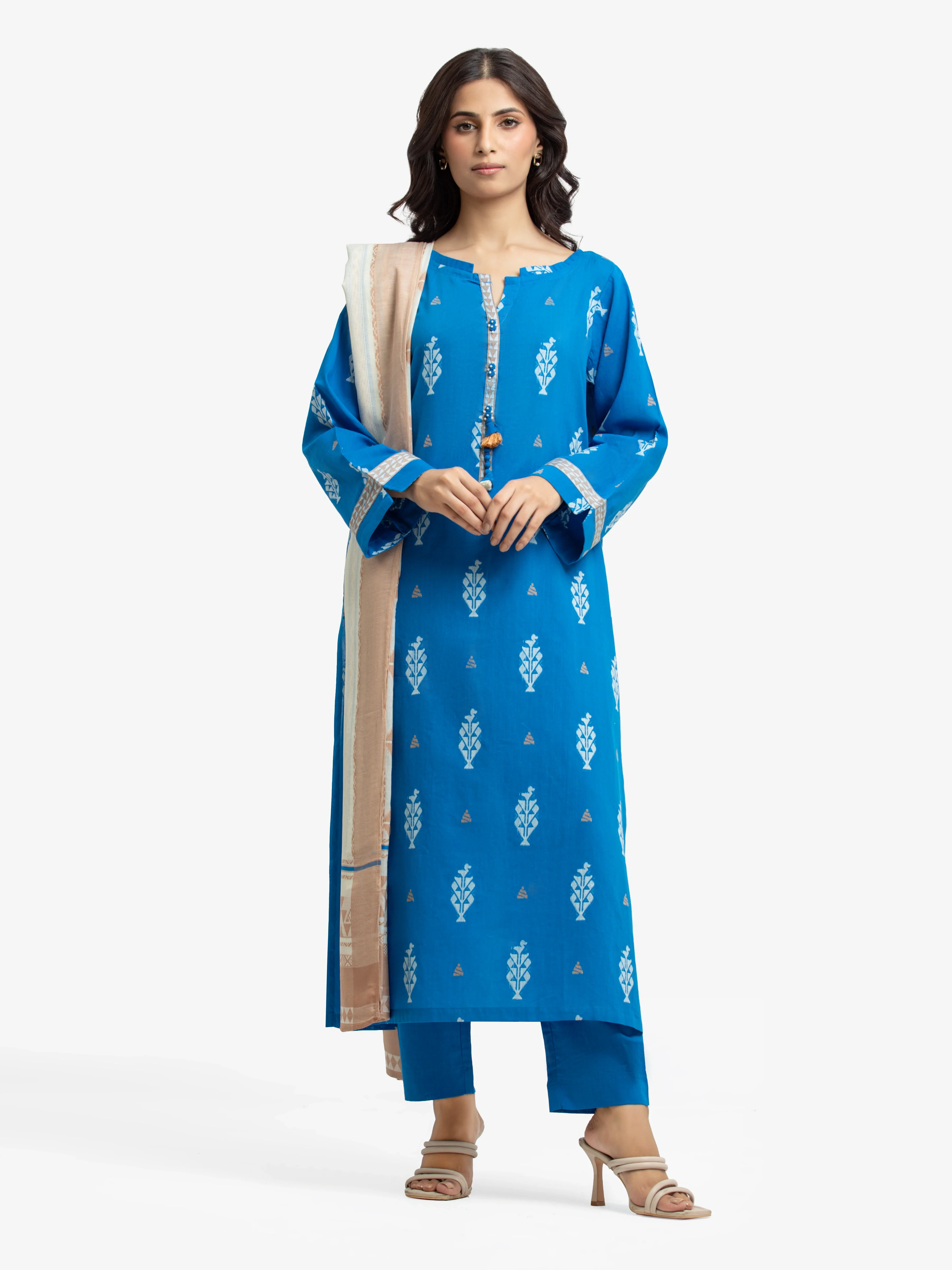 Pret Printed Jacquard Suit - EWTKS24-81170-3P