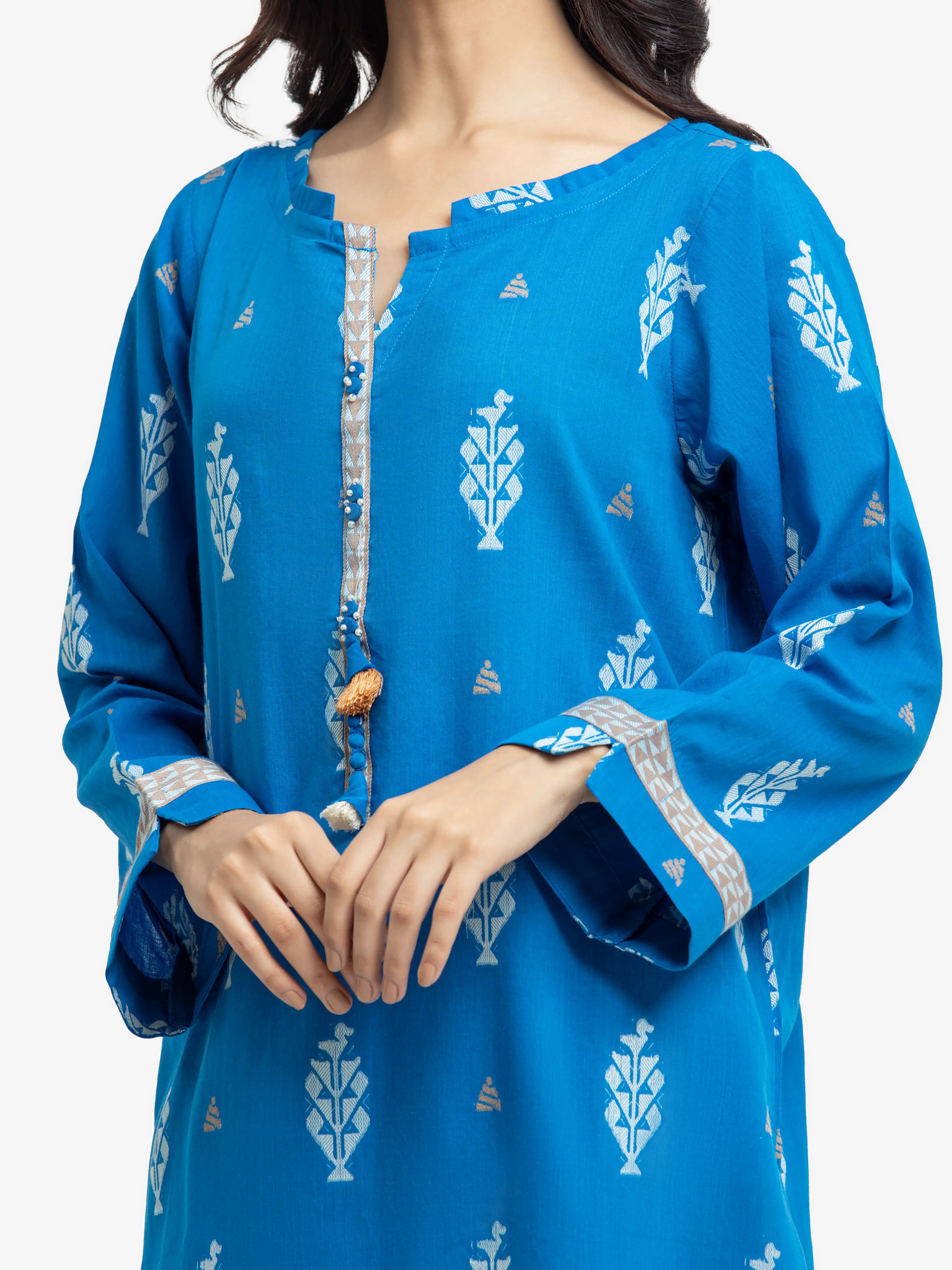 Pret Printed Jacquard Suit - EWTKS24-81170-3P - Image 3