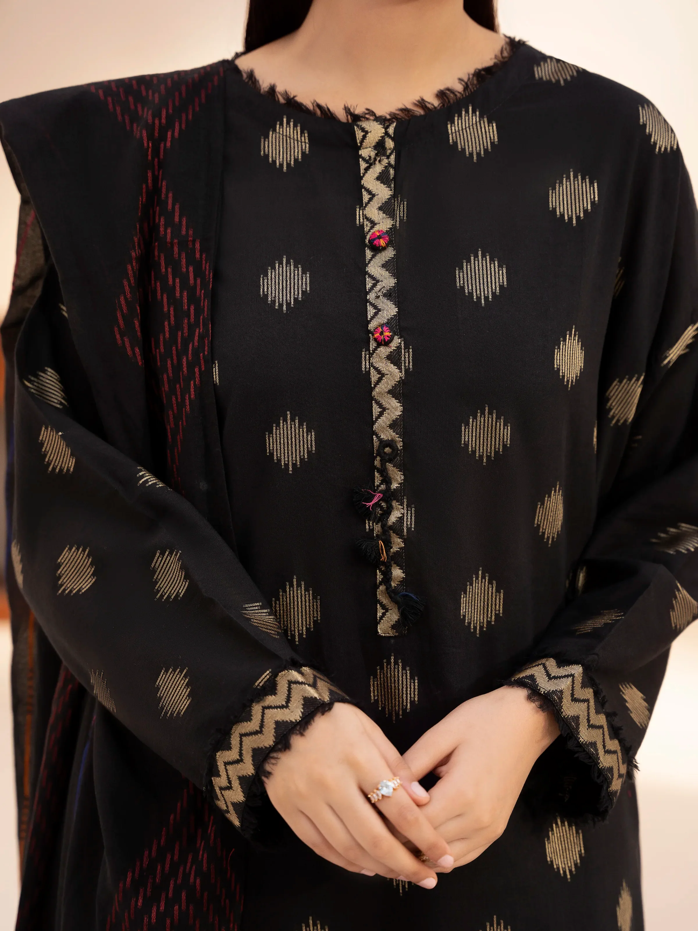 Pret Printed Jacquard Suit - EWTKS24-81171-3P - Image 2