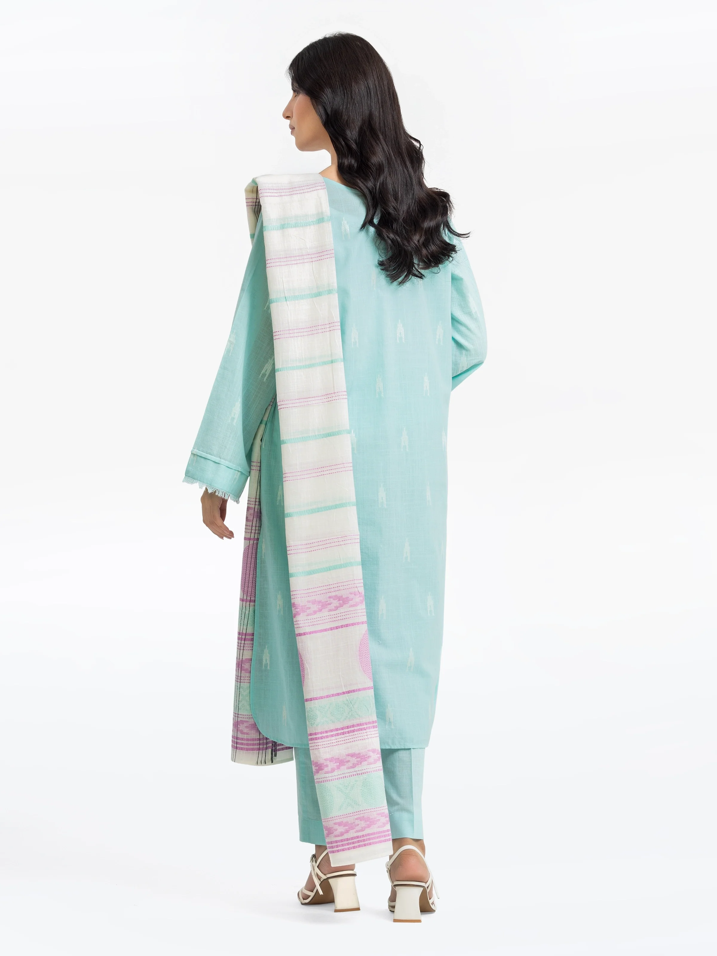 Pret Printed Jacquard Suit - EWTKS24-81172-3P - Image 4