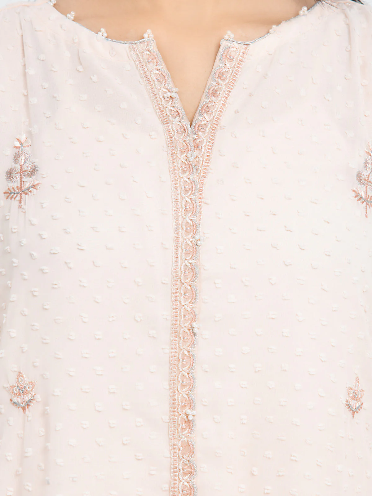 Pret Embroidered Wrinkle Chiffon Suit - EWTPLE24-00028-3P - Image 4