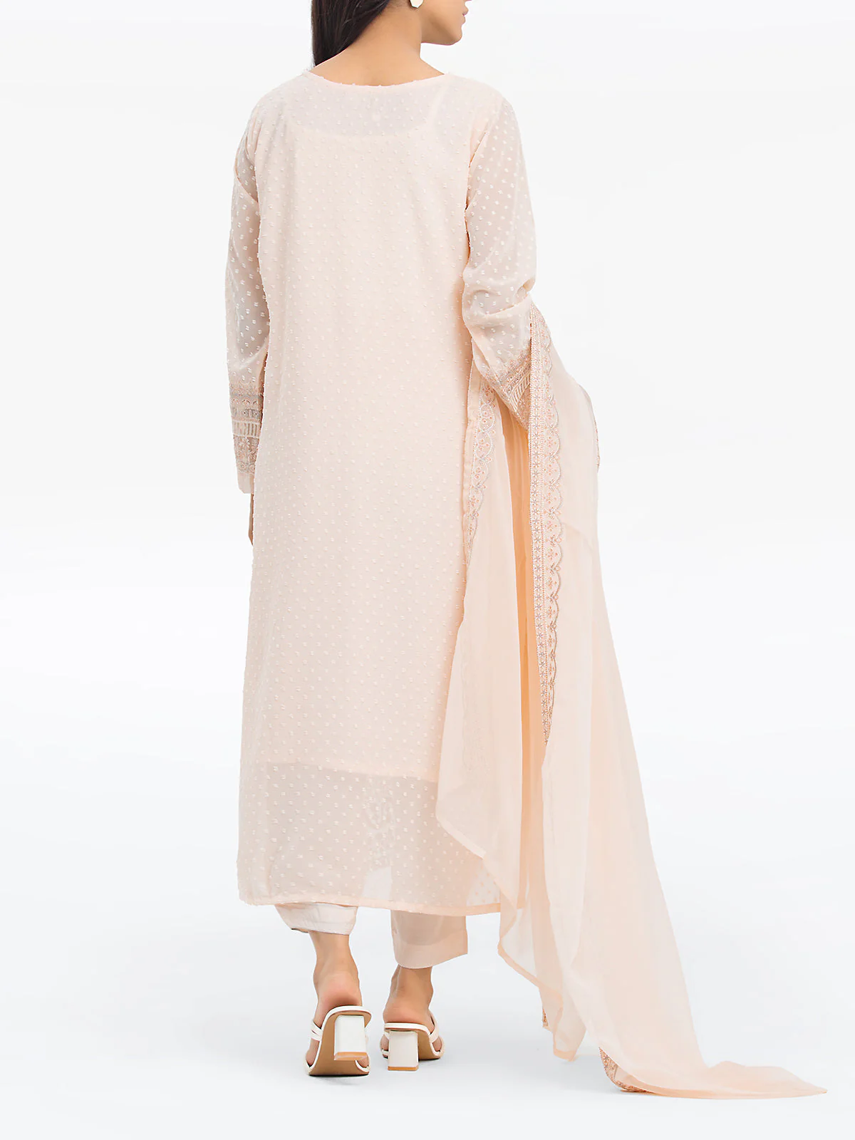Pret Embroidered Wrinkle Chiffon Suit - EWTPLE24-00028-3P - Image 6