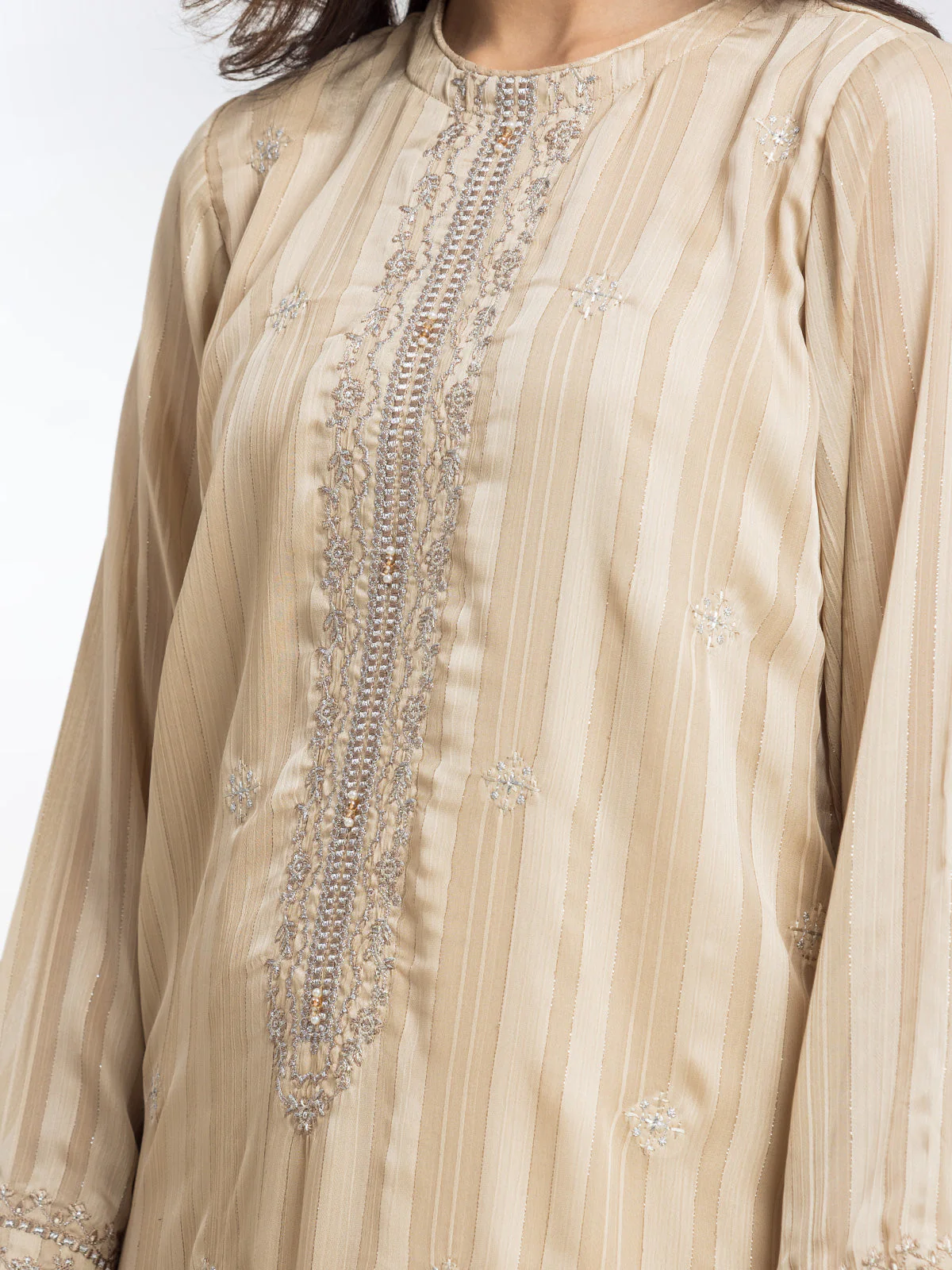 Pret Embroidered Wrinkle Chiffon Suit - EWTPLE24-00032-3P - Image 3