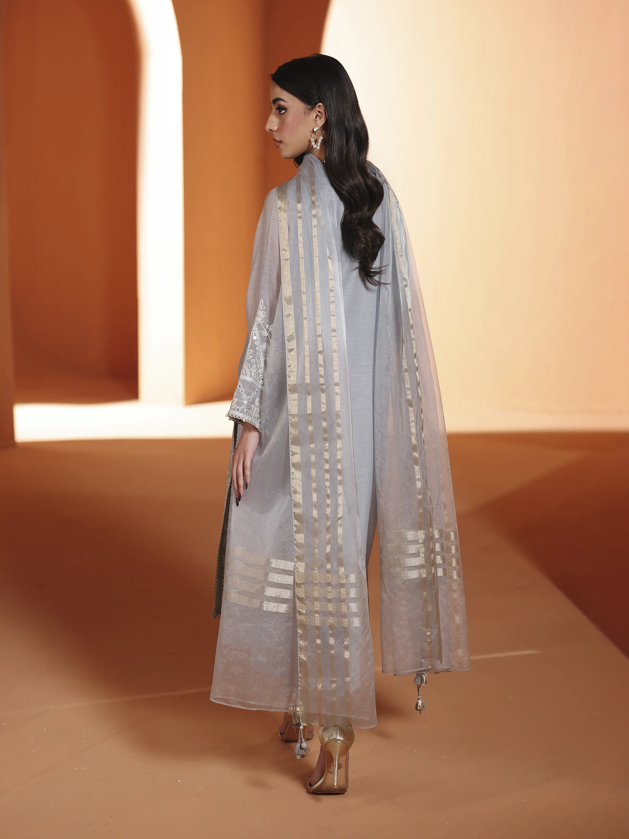 Pret Embroidered Chanderi Suit - EWTKED5-84107-3P - Image 6