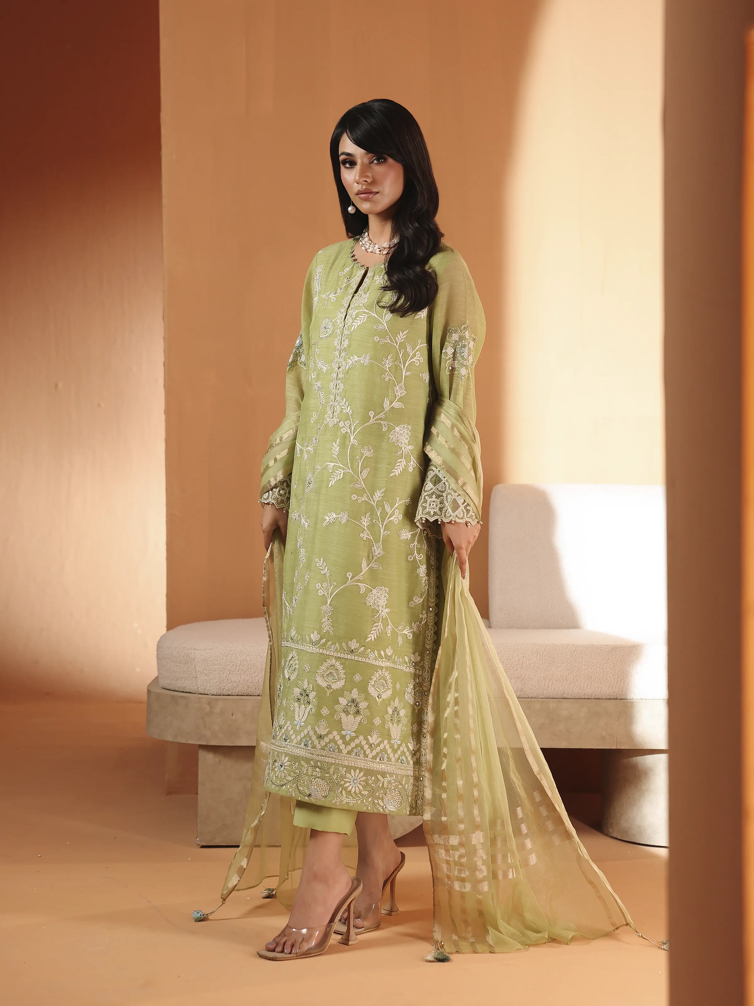 Pret Embroidered Chanderi Suit - EWTKED5-84108-3P - Image 4