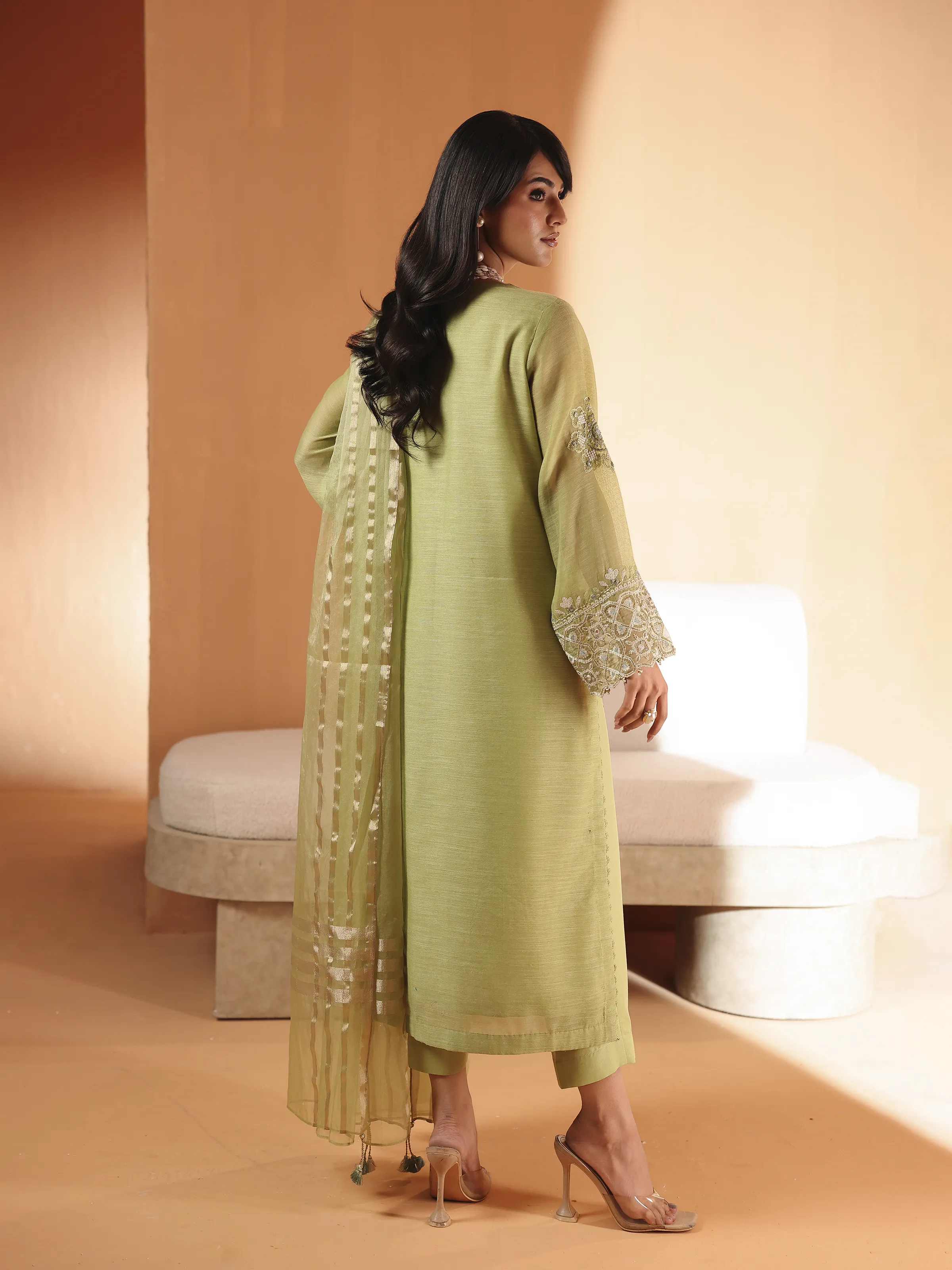 Pret Embroidered Chanderi Suit - EWTKED5-84108-3P - Image 6