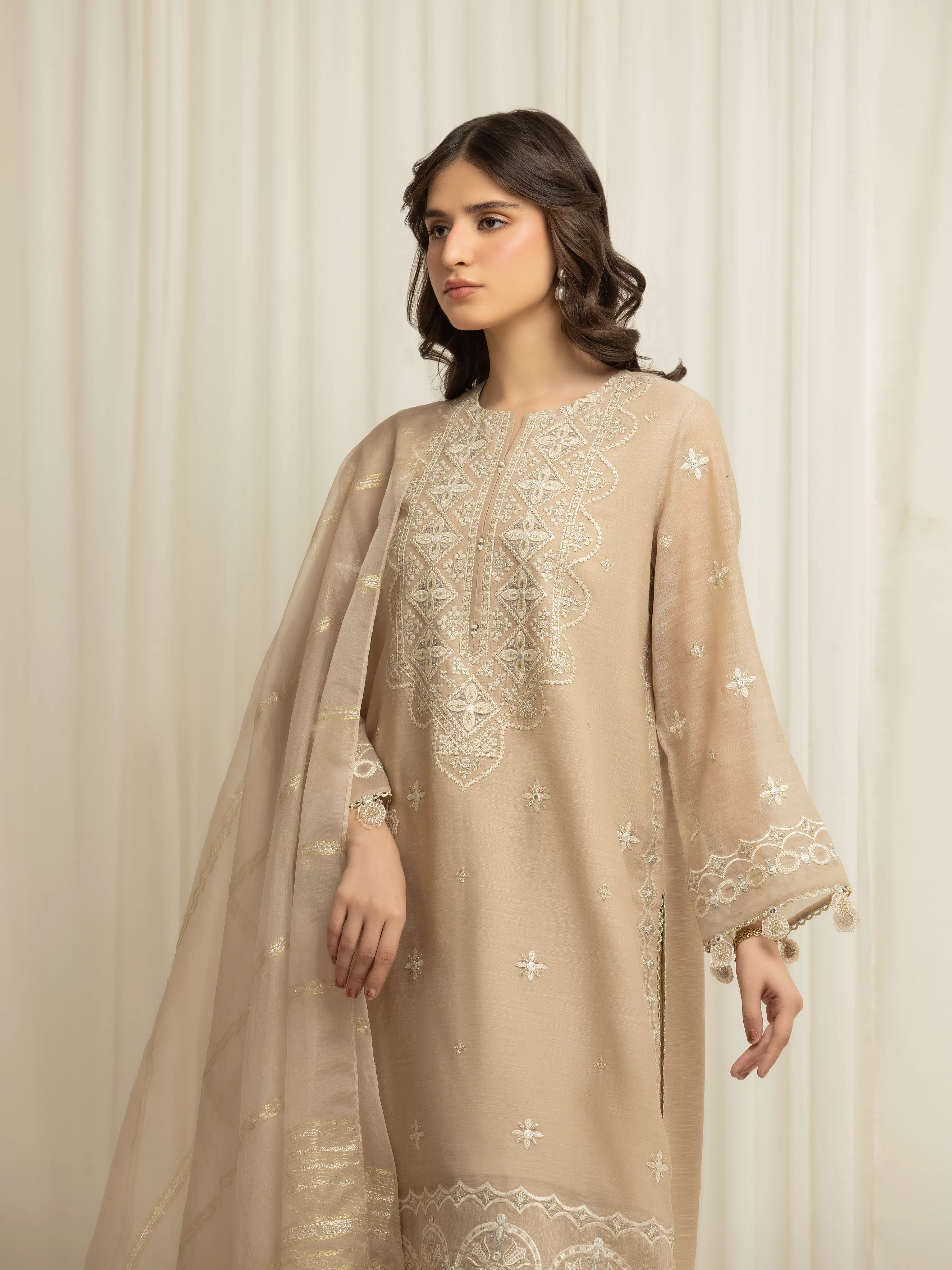 Pret Embroidered Chanderi Suit - EWTKED5-84110-3P - Image 2