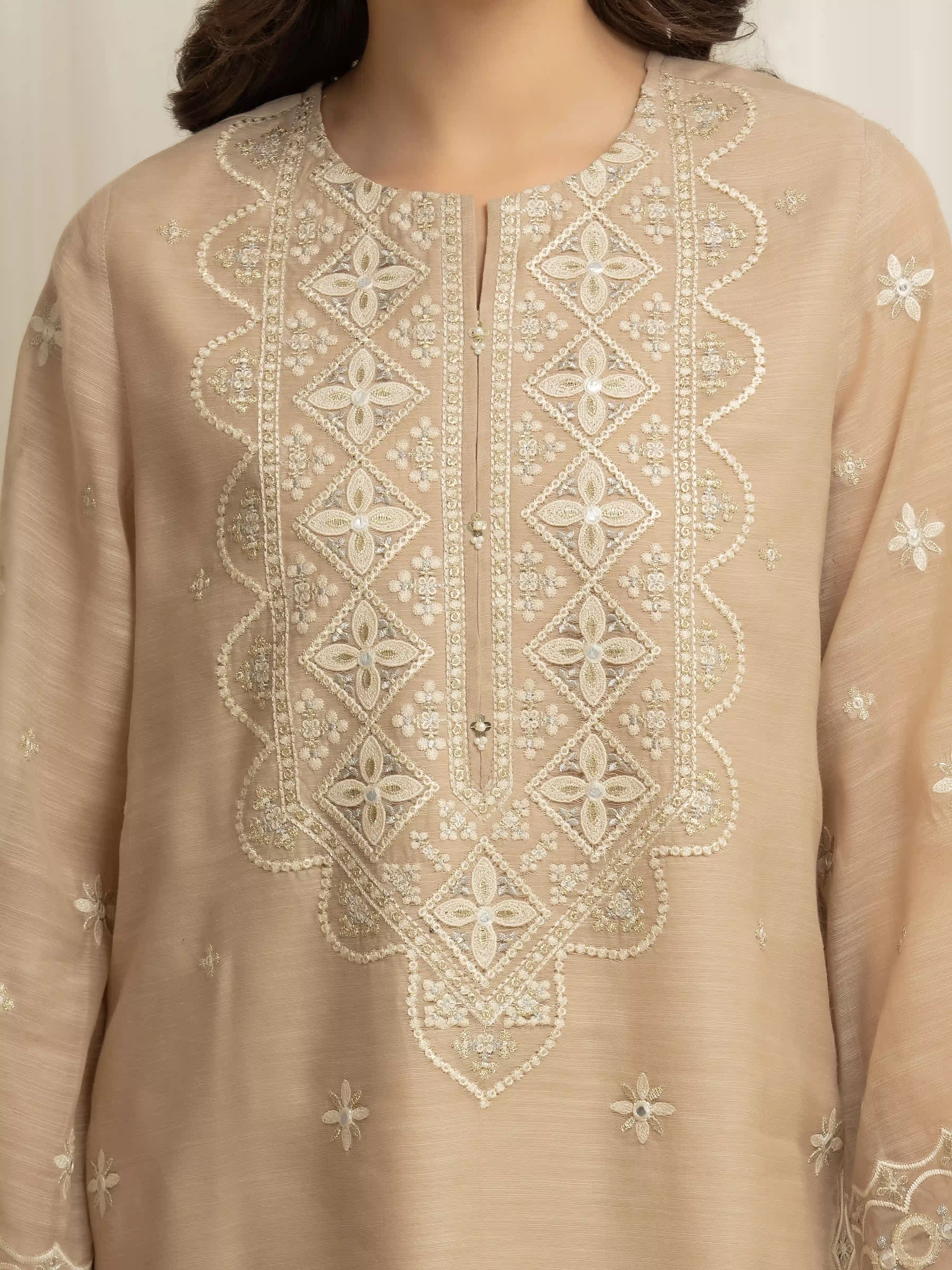 Pret Embroidered Chanderi Suit - EWTKED5-84110-3P - Image 3