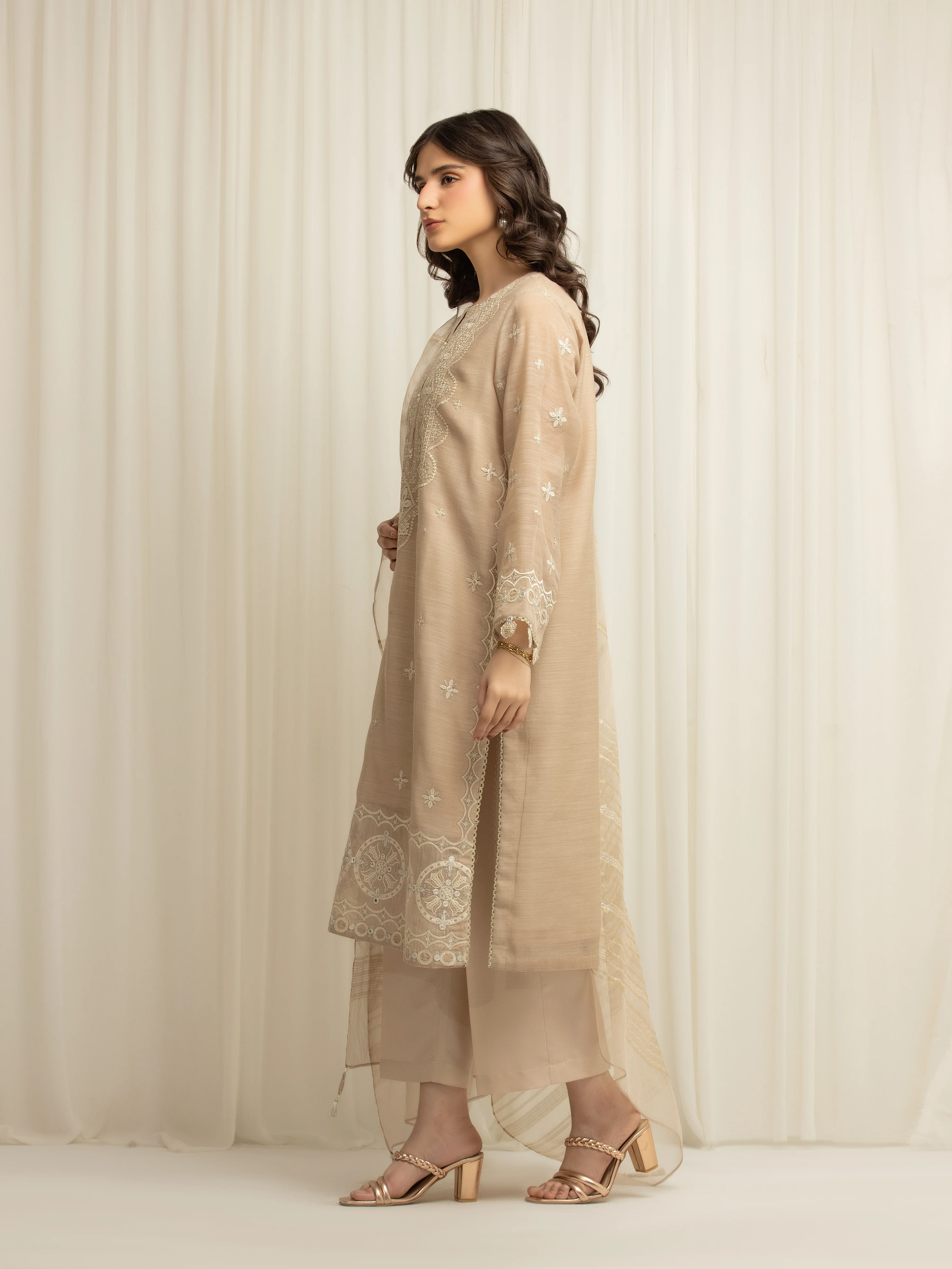 Pret Embroidered Chanderi Suit - EWTKED5-84110-3P - Image 5