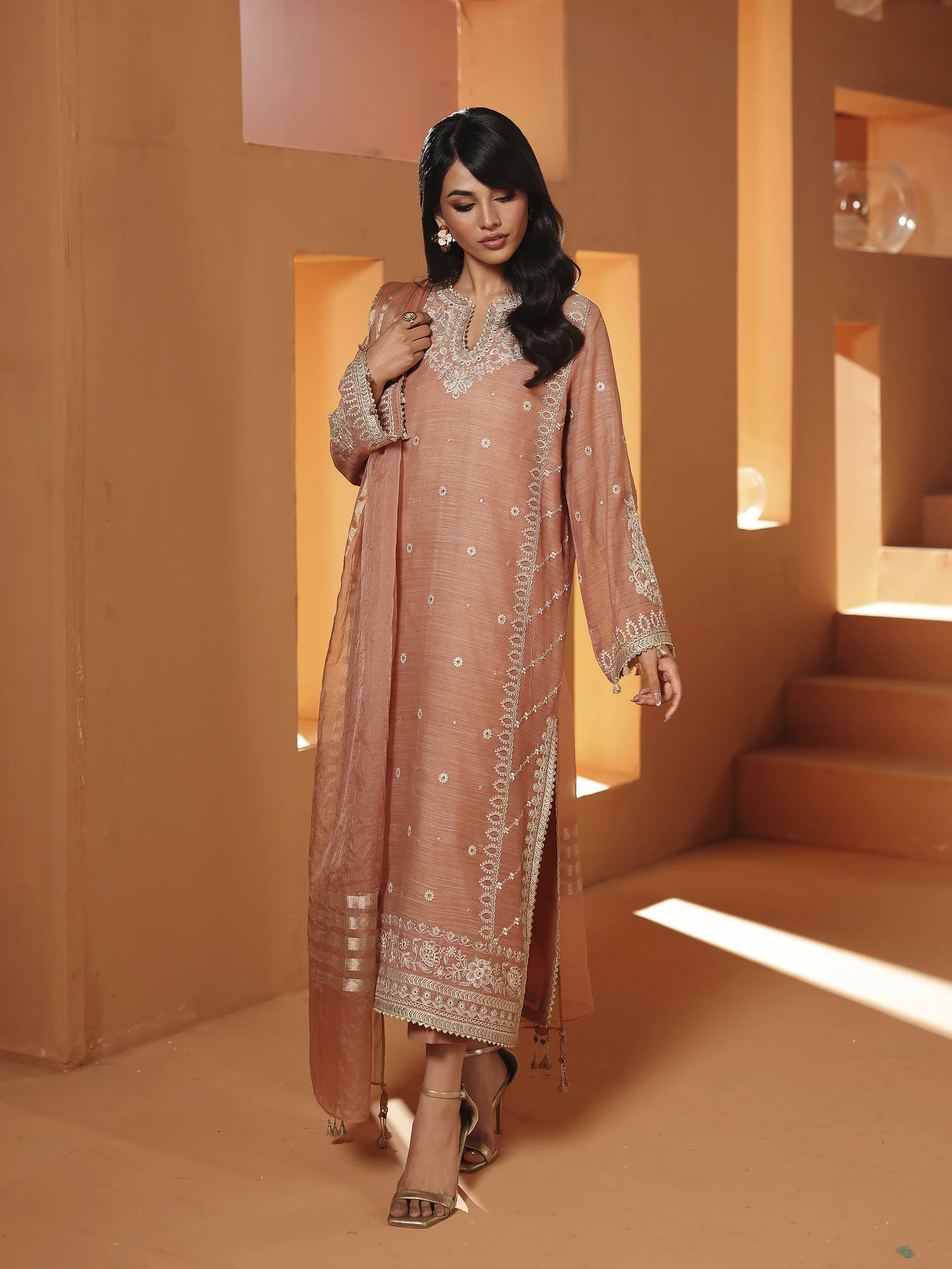 Pret Embroidered Chandri Suit - EWTKED6-84109-3P - Image 2