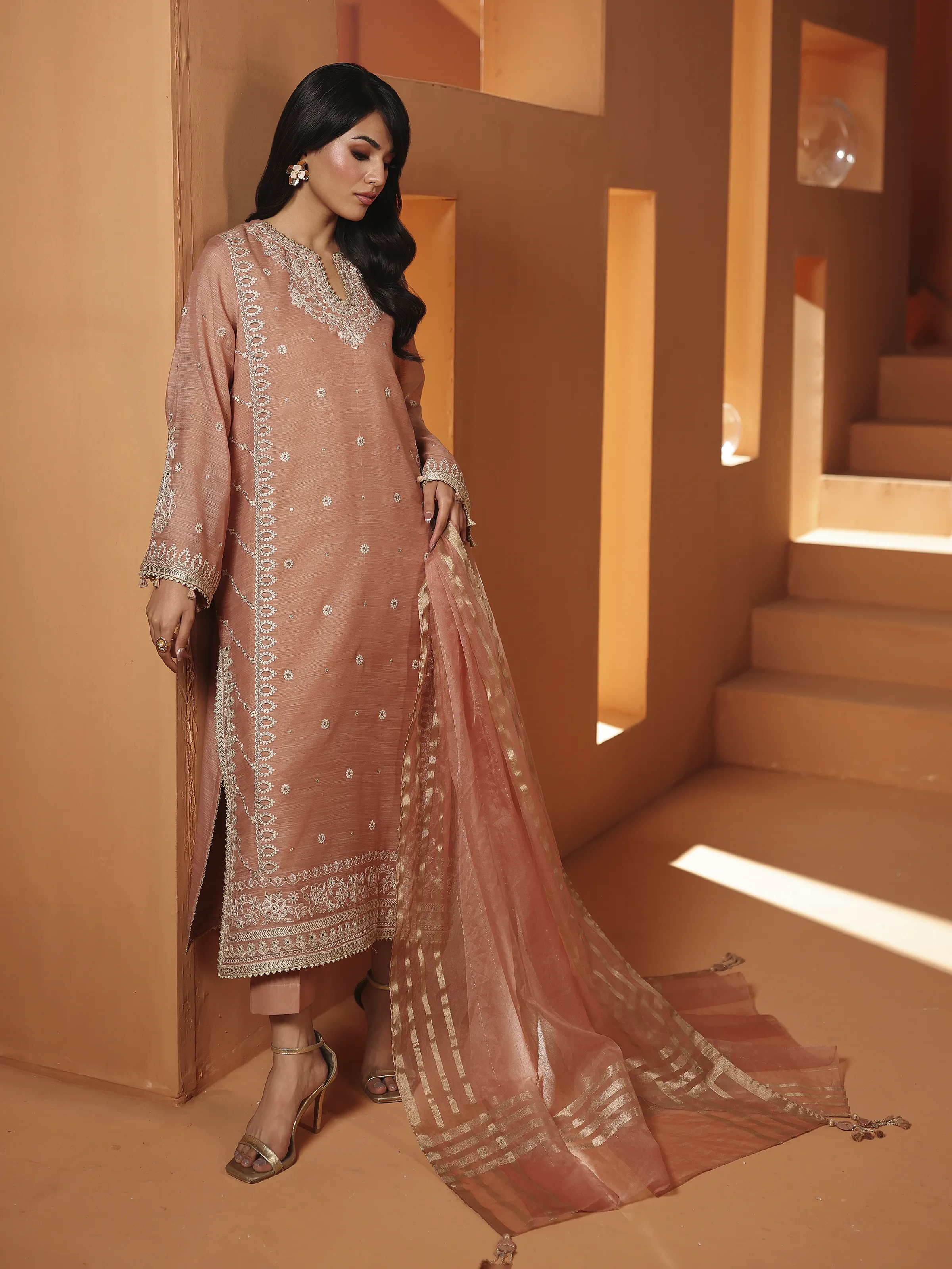 Pret Embroidered Chandri Suit - EWTKED6-84109-3P - Image 3