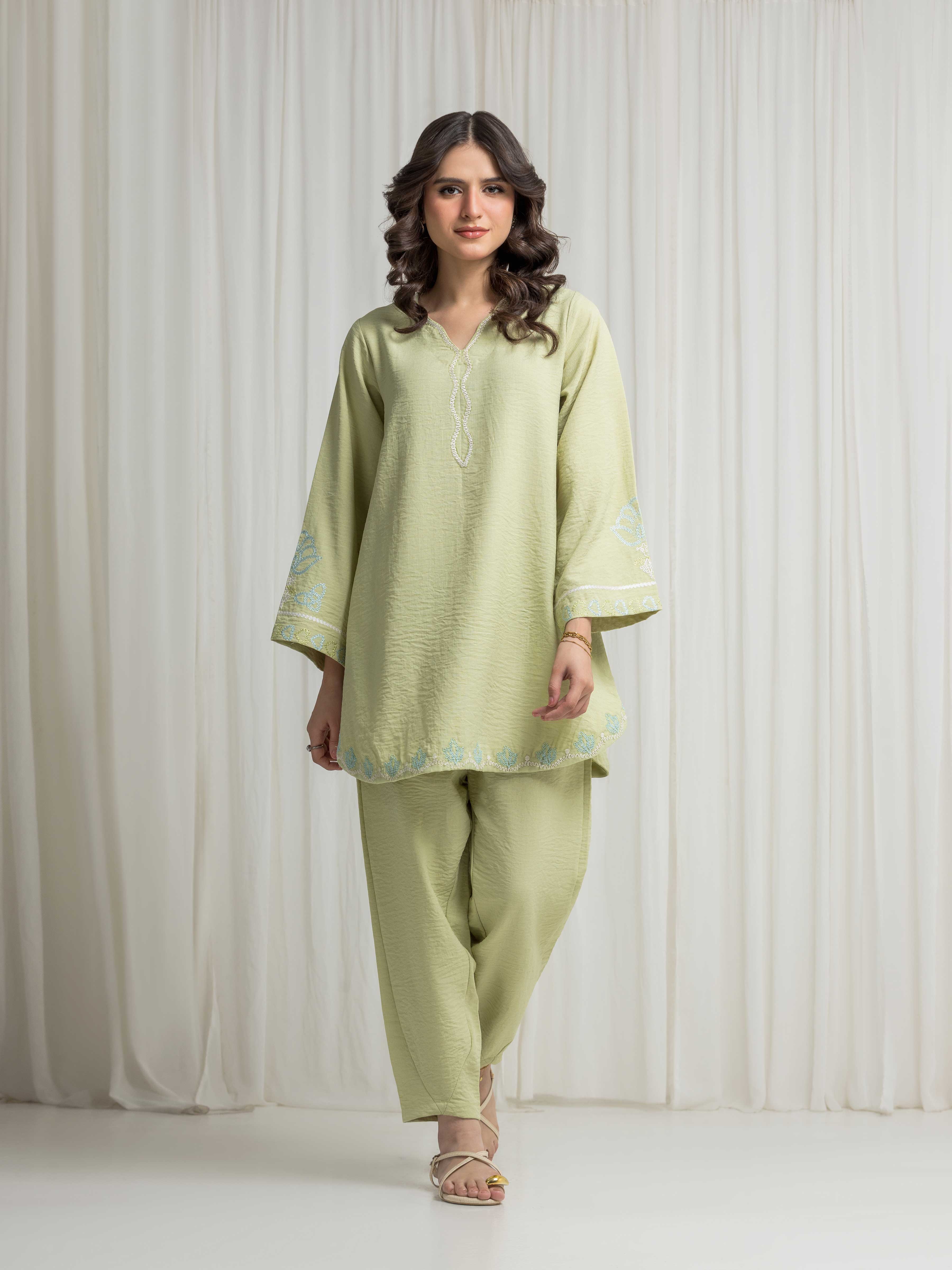 Pret Embroidered Georgette Shirt Trouser - EWTKED6-86160ST - Image 2