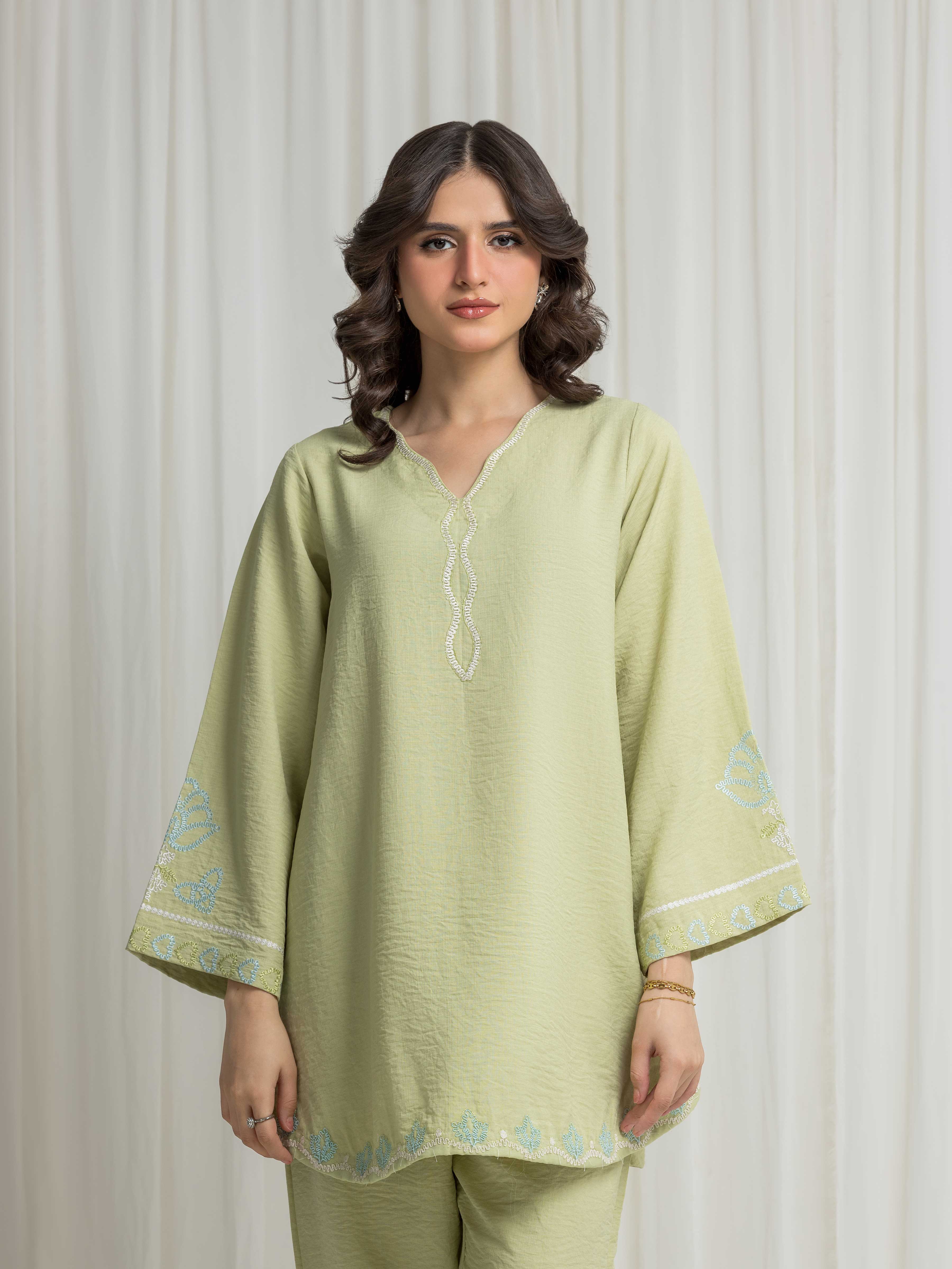 Pret Embroidered Georgette Shirt Trouser - EWTKED6-86160ST - Image 3