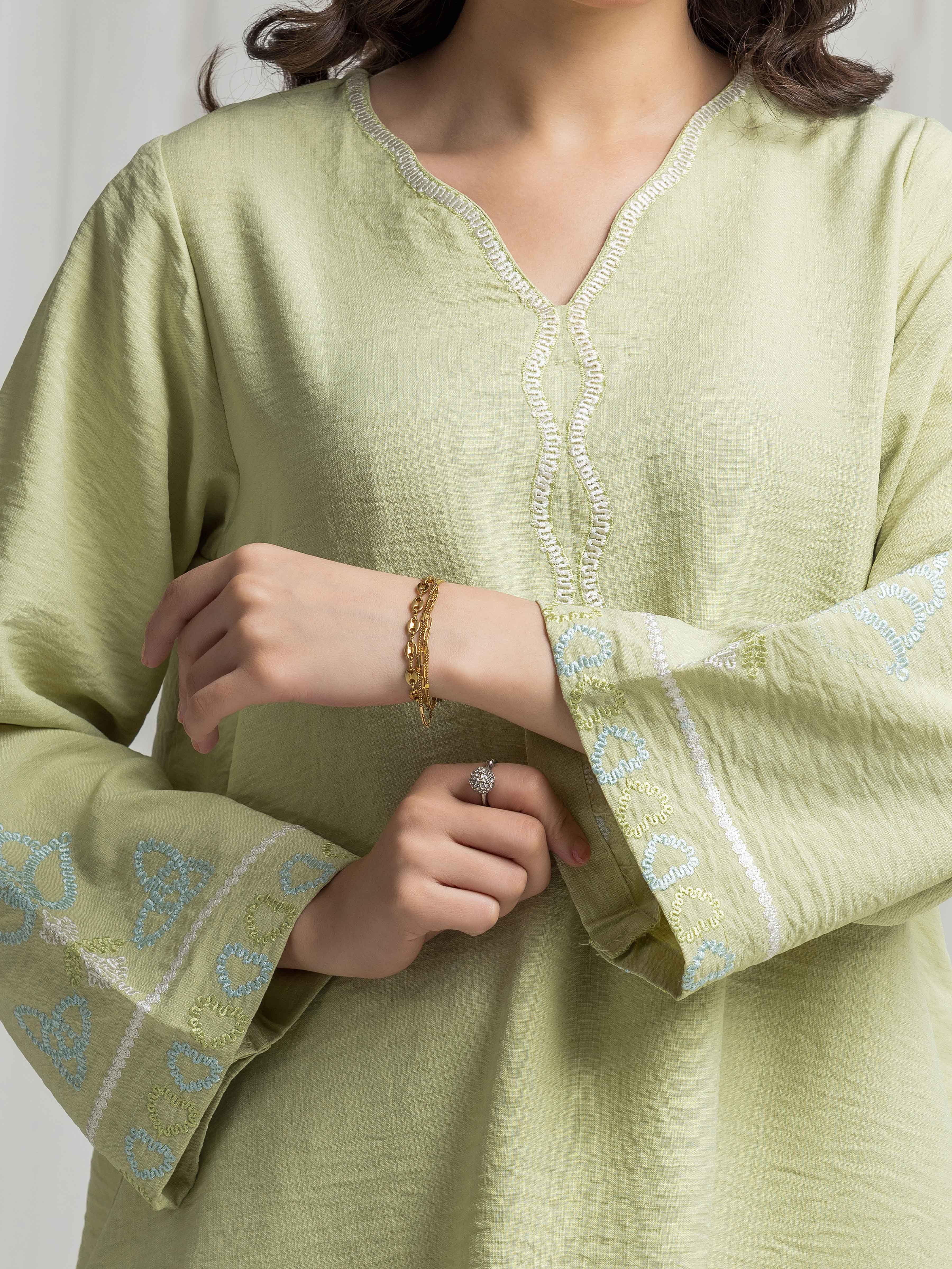 Pret Embroidered Georgette Shirt Trouser - EWTKED6-86160ST - Image 4