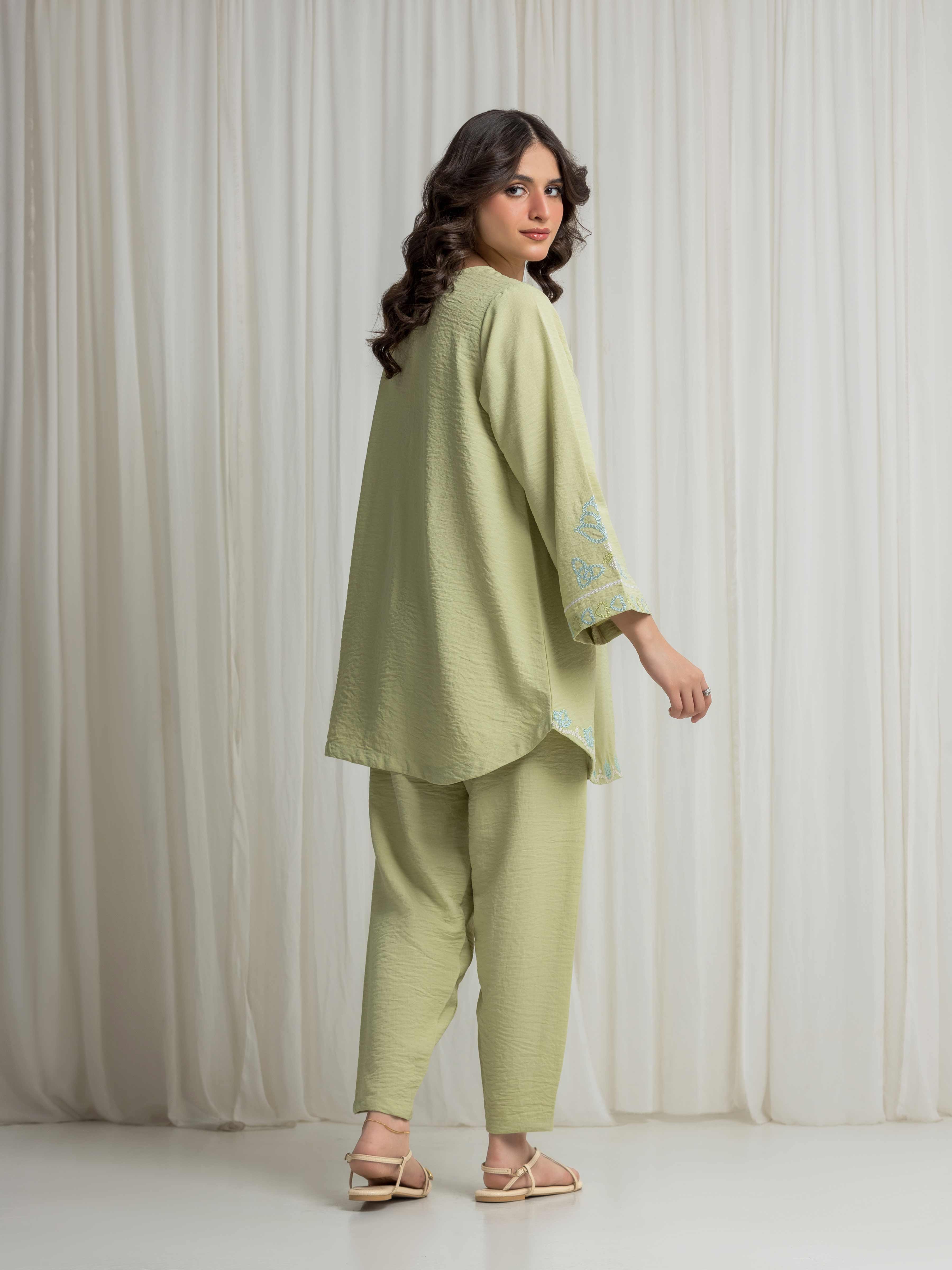 Pret Embroidered Georgette Shirt Trouser - EWTKED6-86160ST - Image 6