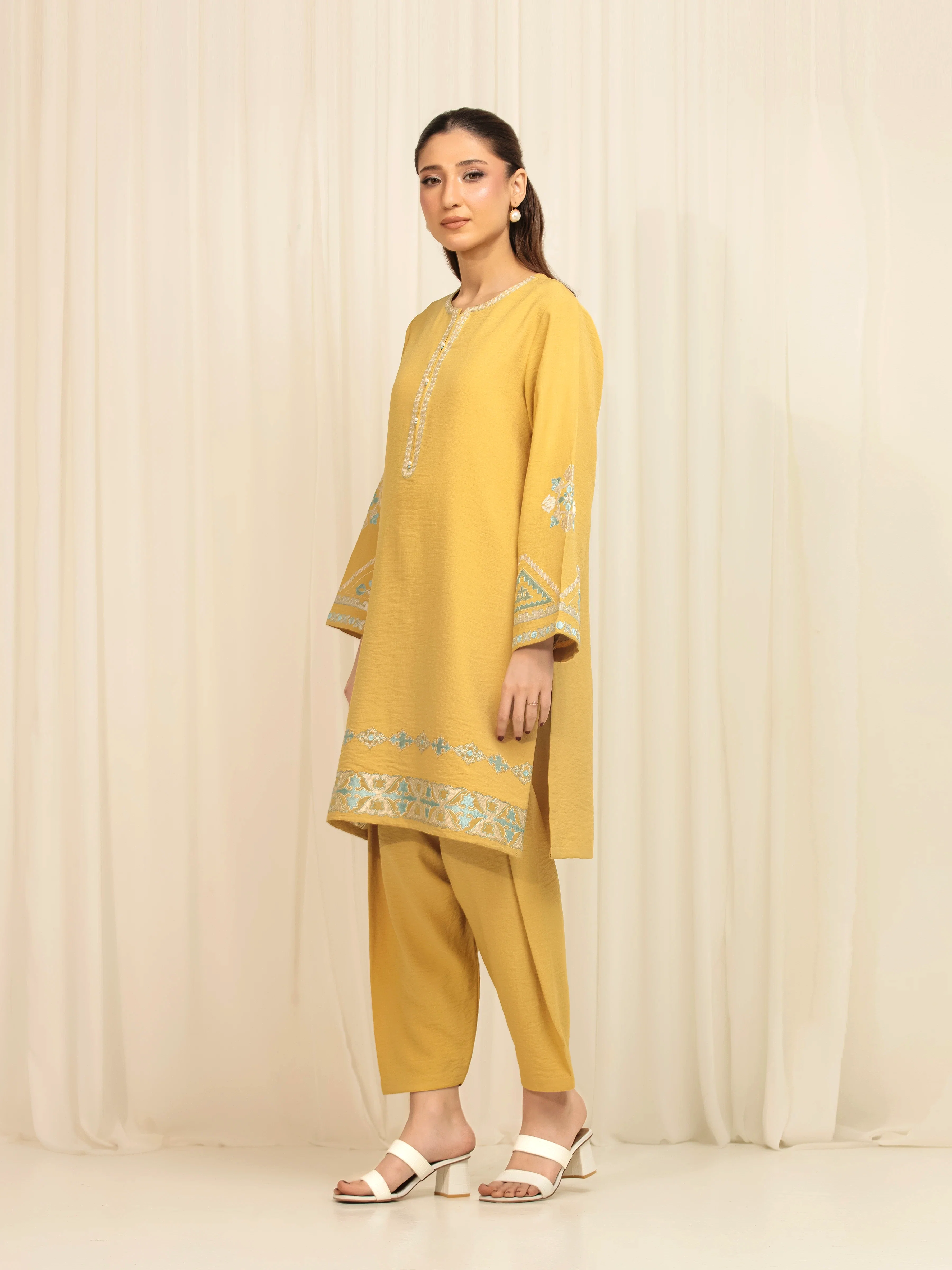 Pret Embroidered Georgette Shirt Shalwar - EWTKED6-86162ST - Image 5