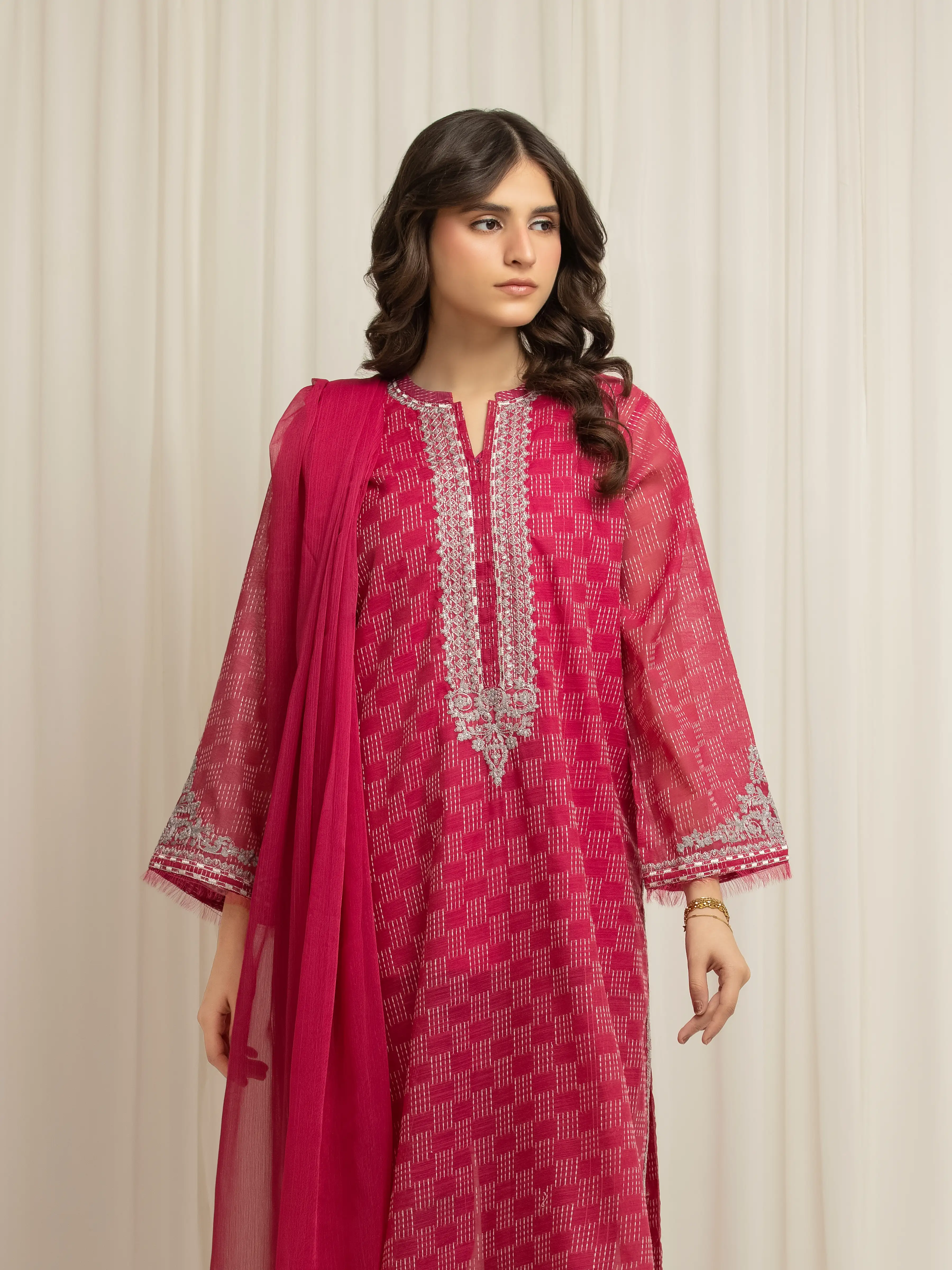 Pret Embroidered Jacquard Lawn Suit - EWTKED5-80318-3P - Image 2