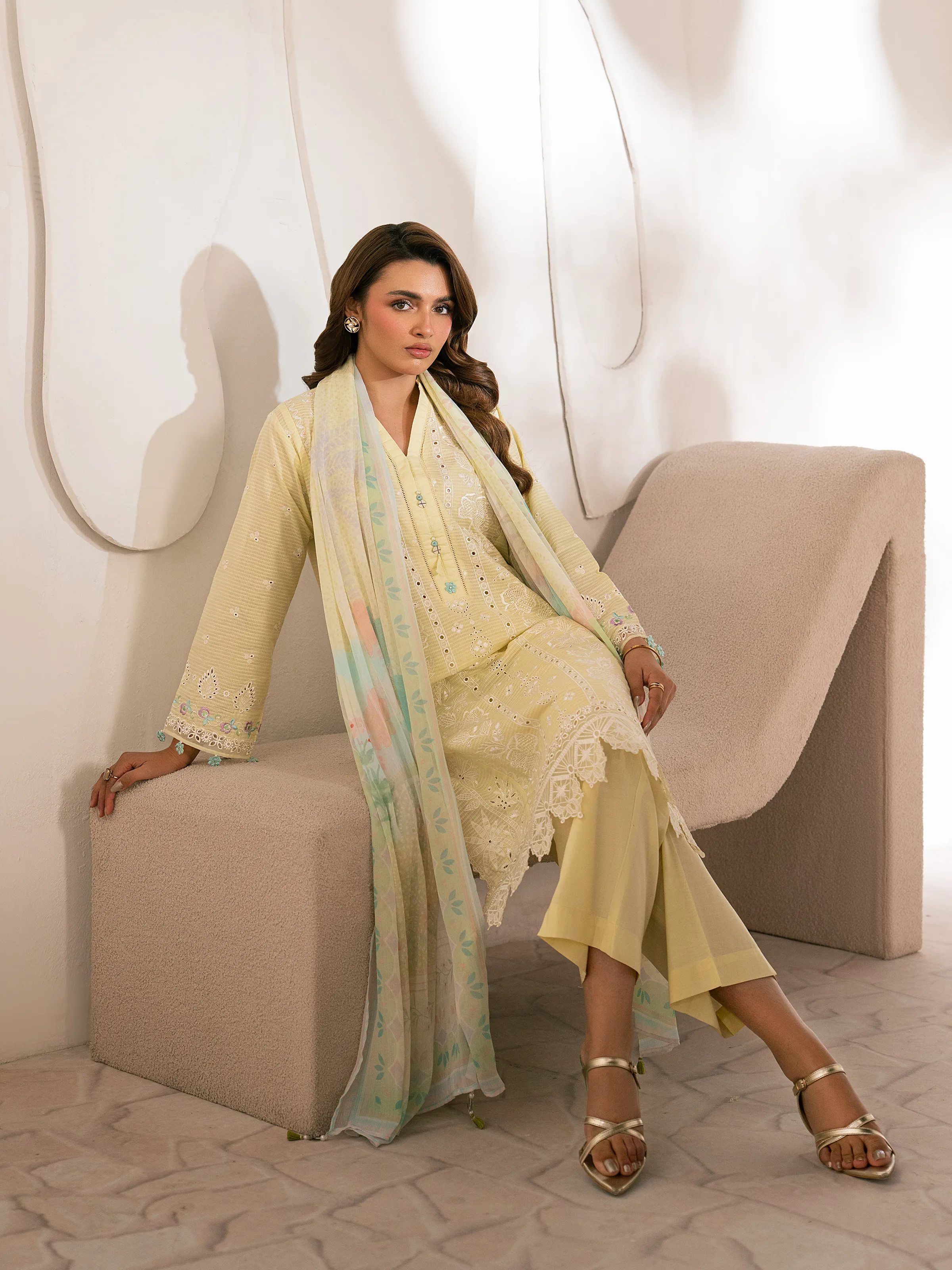 Pret Embroidered Slub Lawn Suit - EWTKED5-82405-3P - Image 5