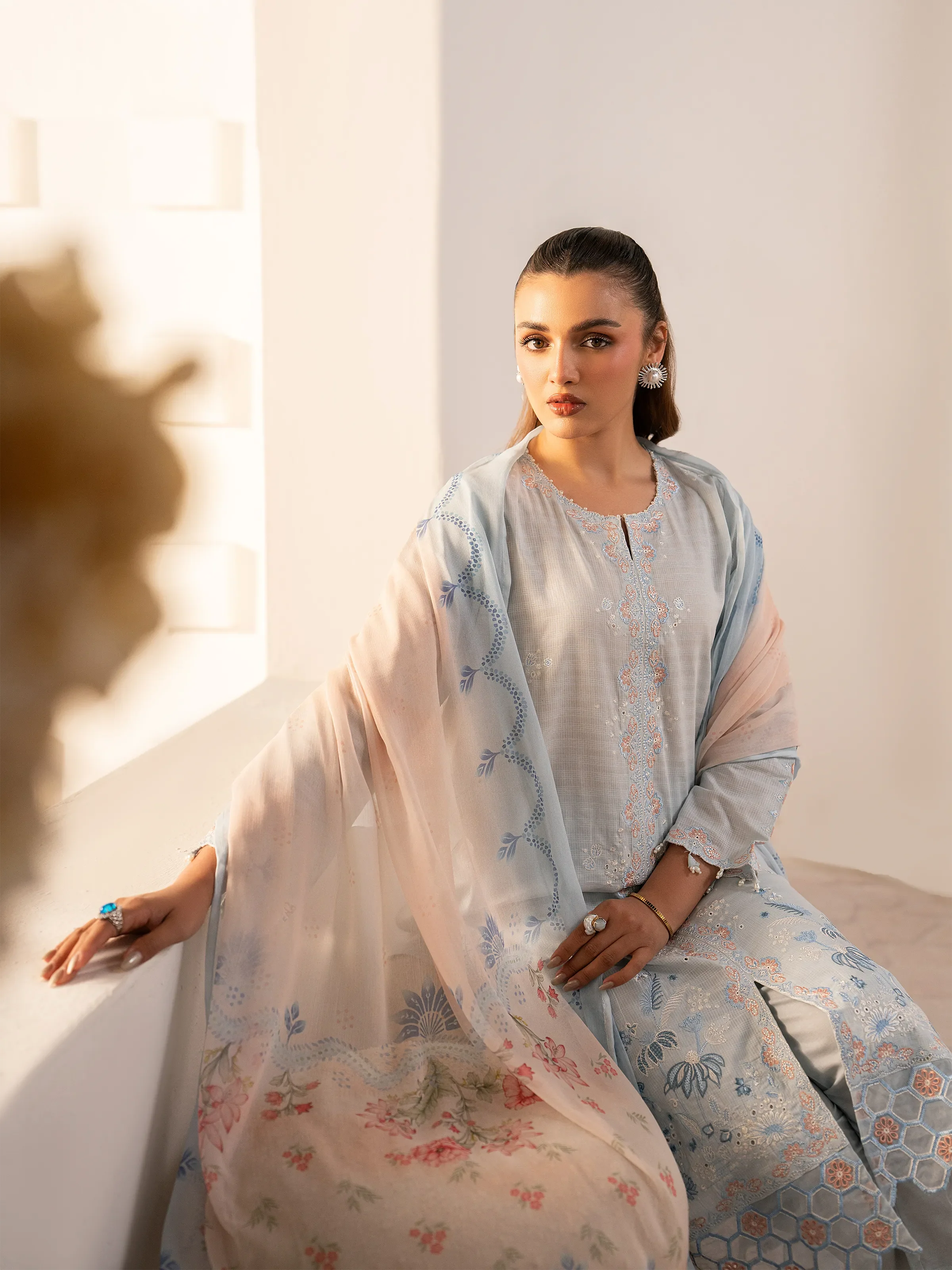 Pret Embroidered Slub Lawn Suit - EWTKED5-82408-3P - Image 2