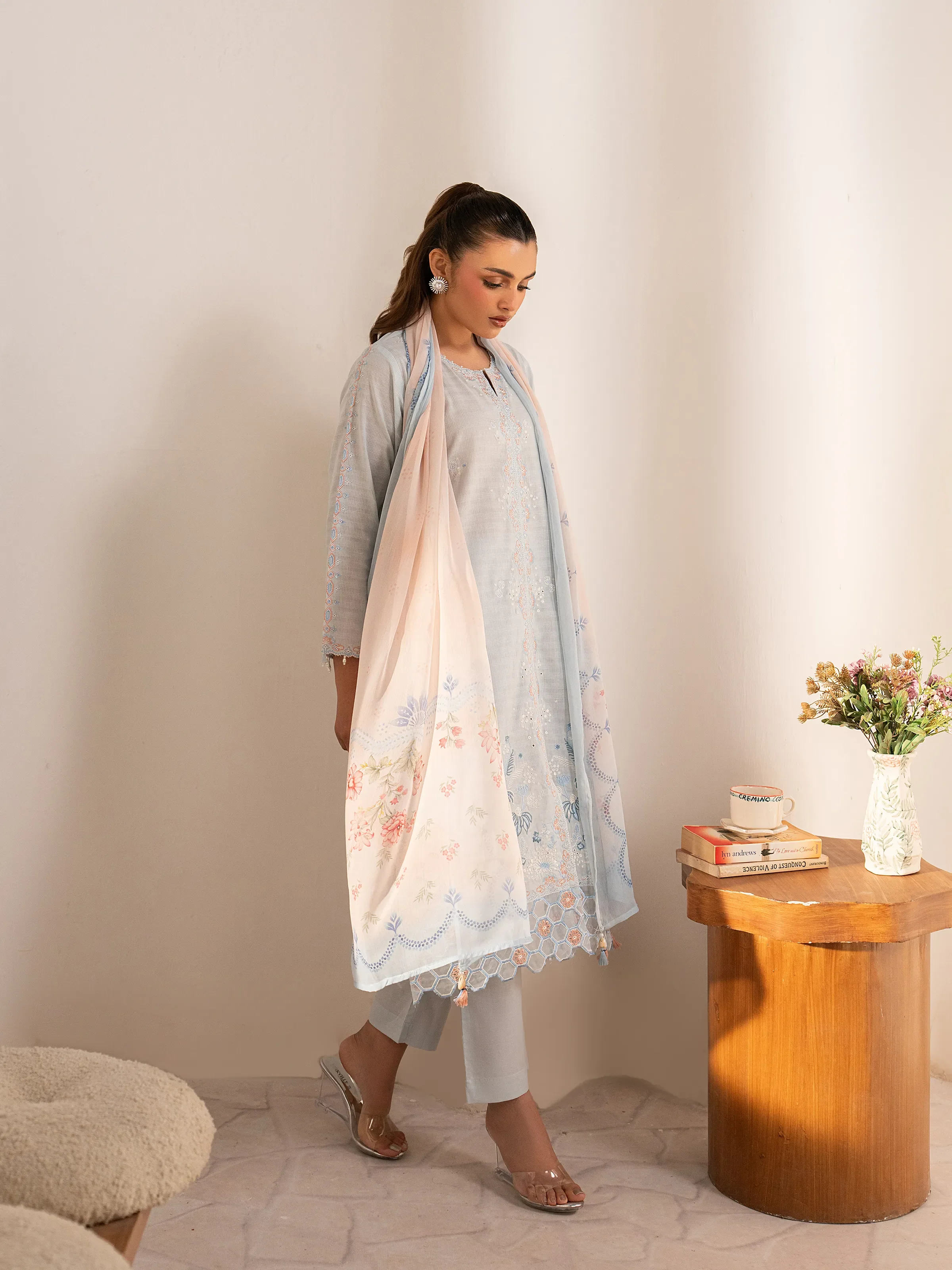 Pret Embroidered Slub Lawn Suit - EWTKED5-82408-3P - Image 5
