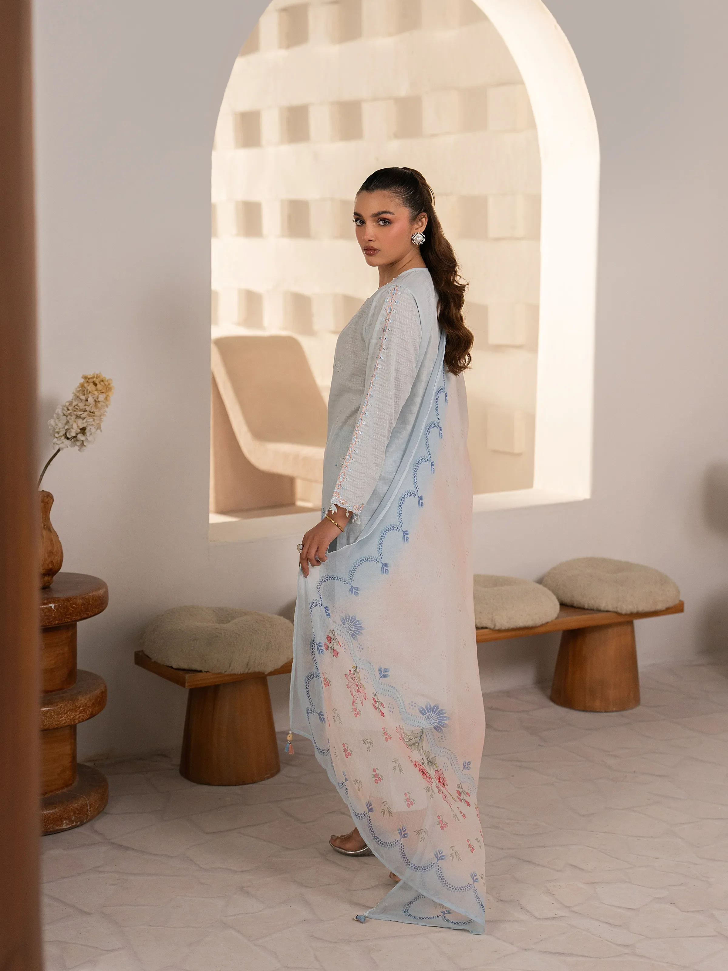Pret Embroidered Slub Lawn Suit - EWTKED5-82408-3P - Image 6