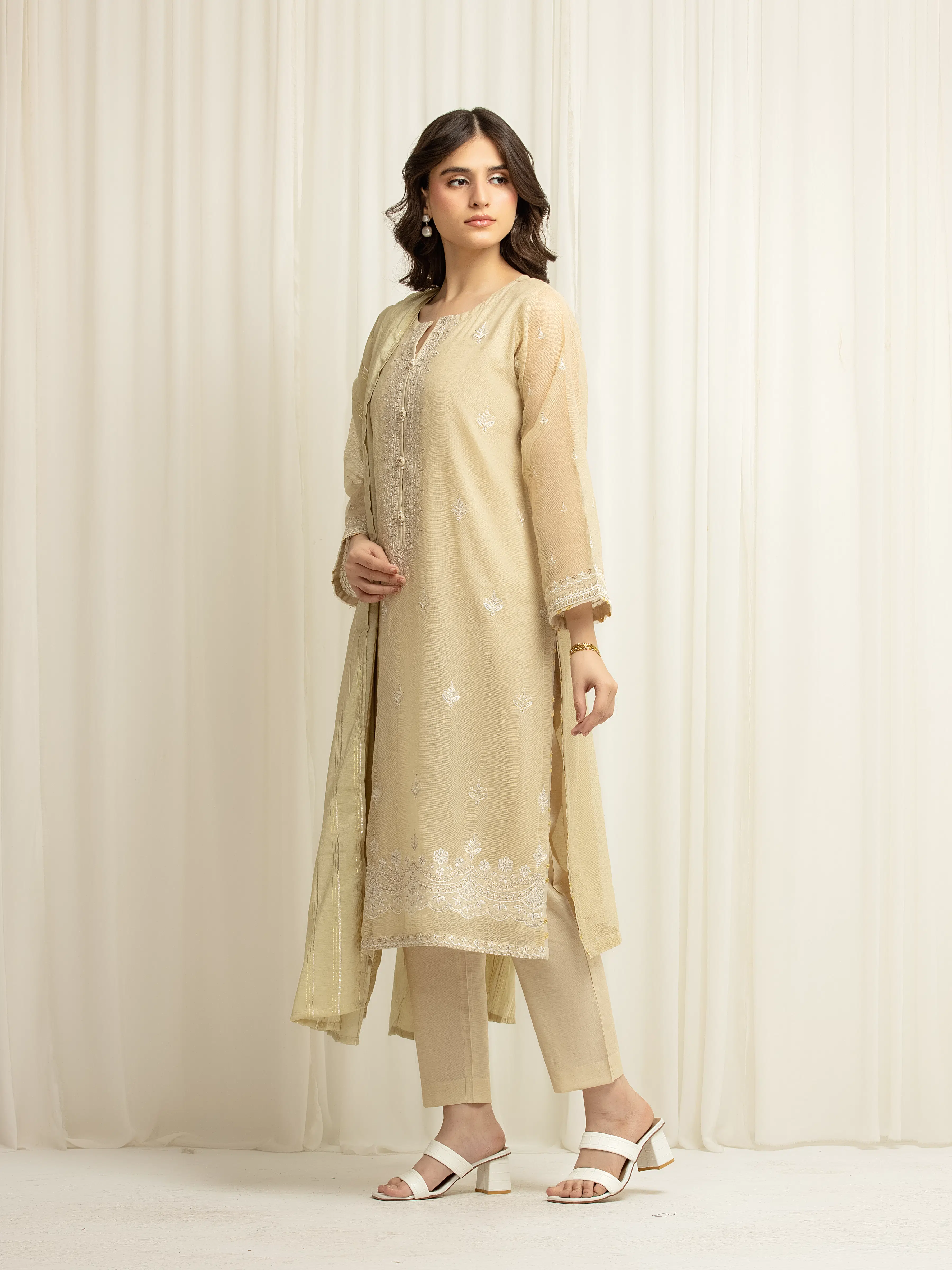 Pret Embroidered Net Suit - EWTPLED5-00051-3P - Image 2