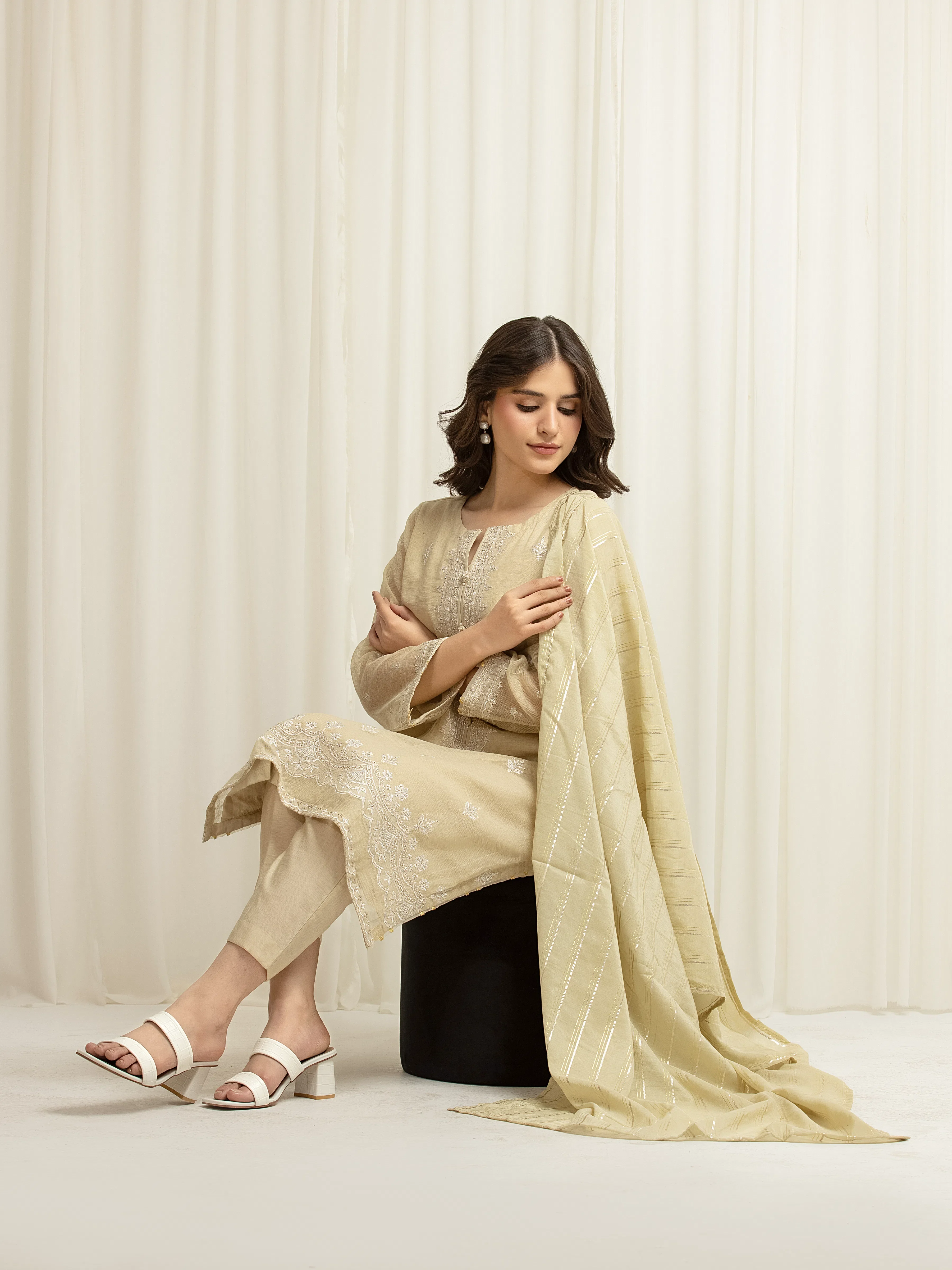 Pret Embroidered Net Suit - EWTPLED5-00051-3P - Image 3