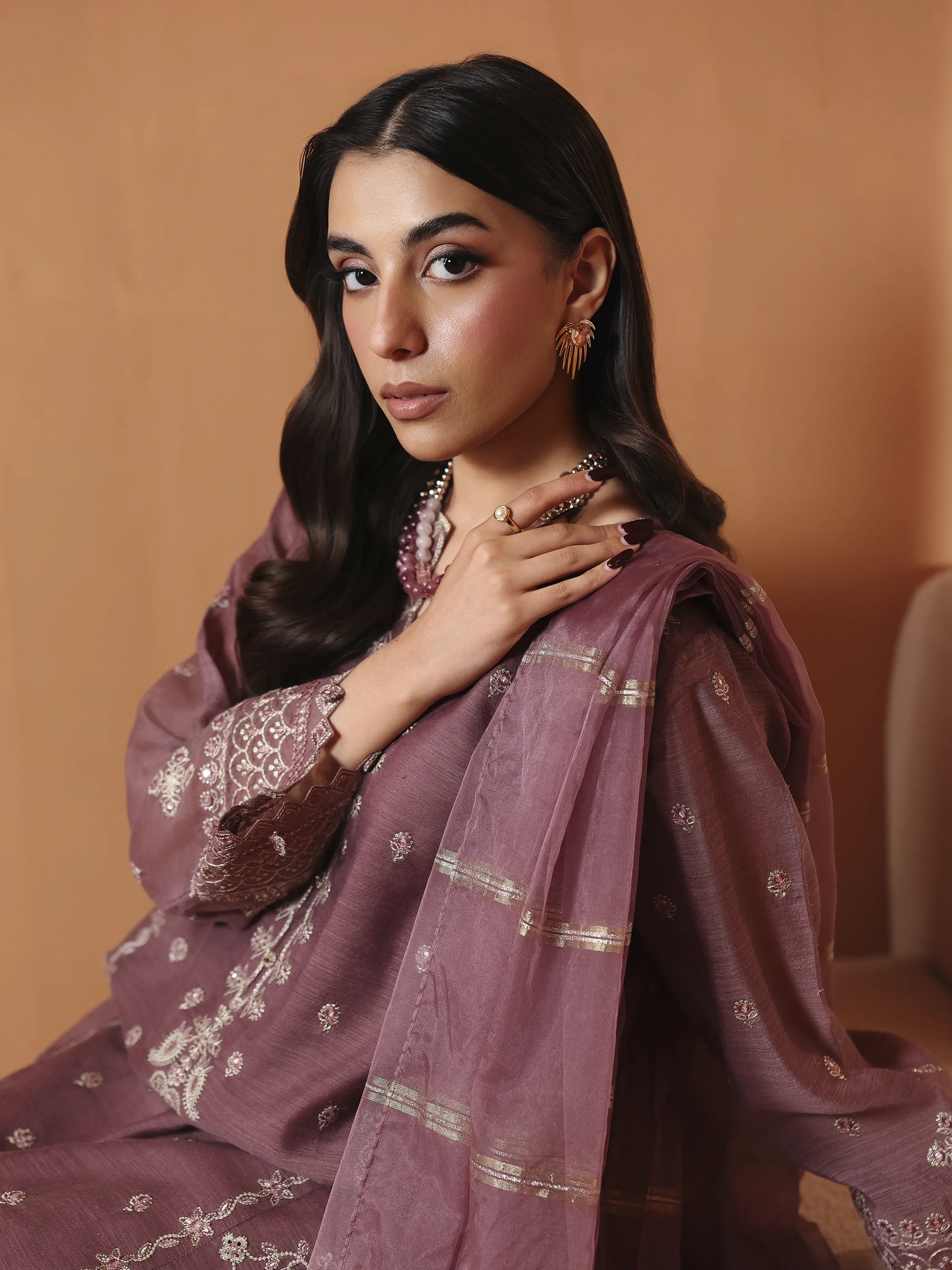 Pret Embroidered Chanderi Suit - EWTKED6-84106-3P - Image 5