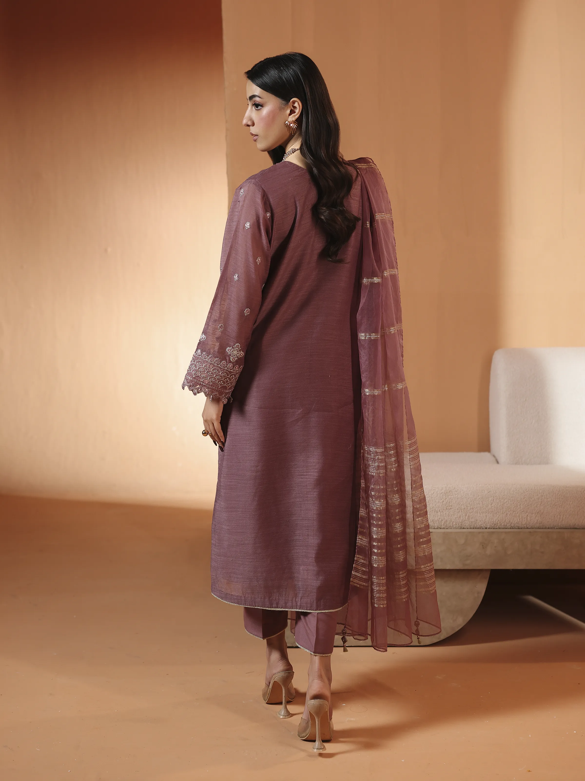 Pret Embroidered Chanderi Suit - EWTKED6-84106-3P - Image 6