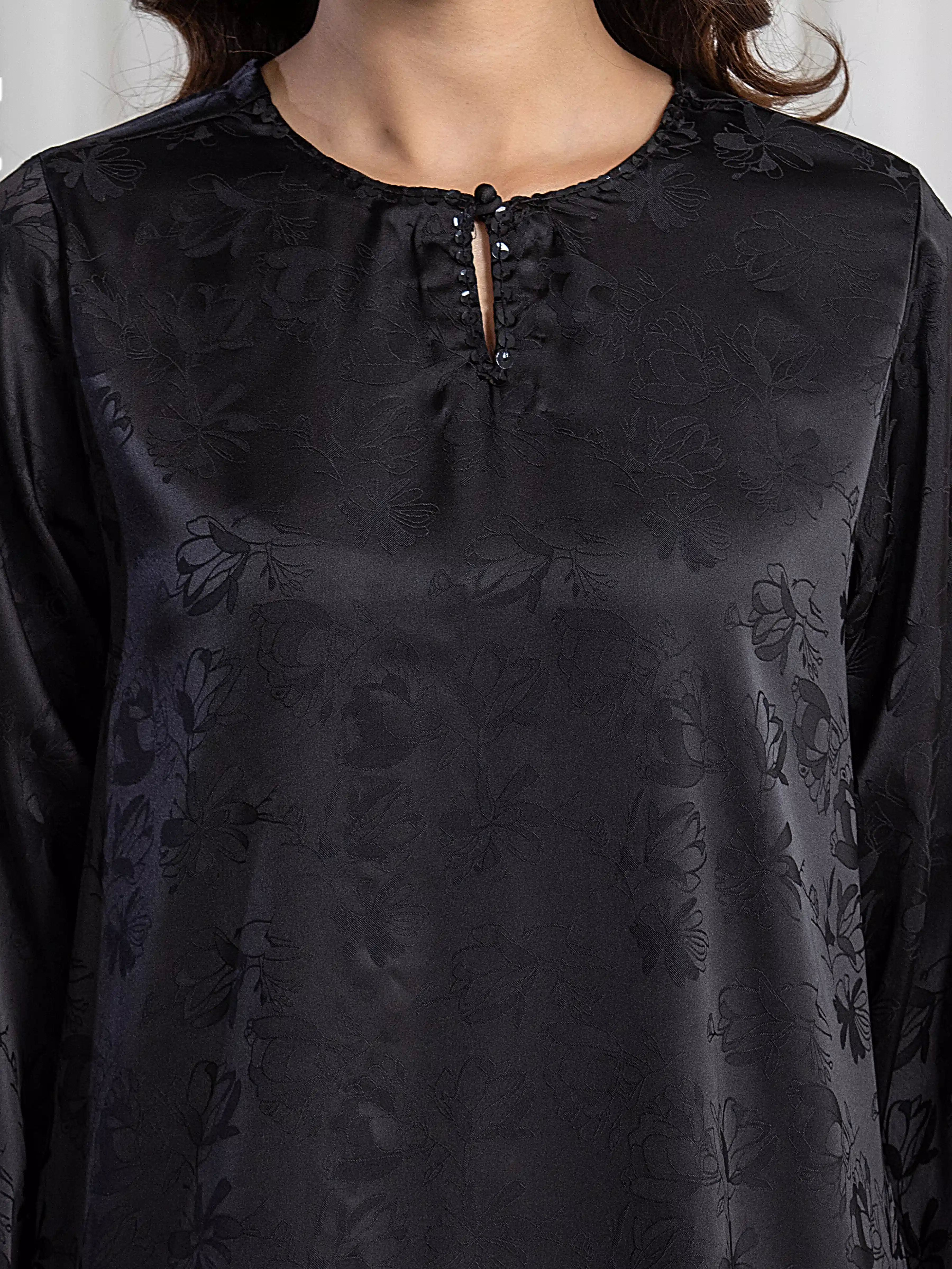 Pret Embroidered Satin Shirt Trouser - EWTKED6-86154ST - Image 3