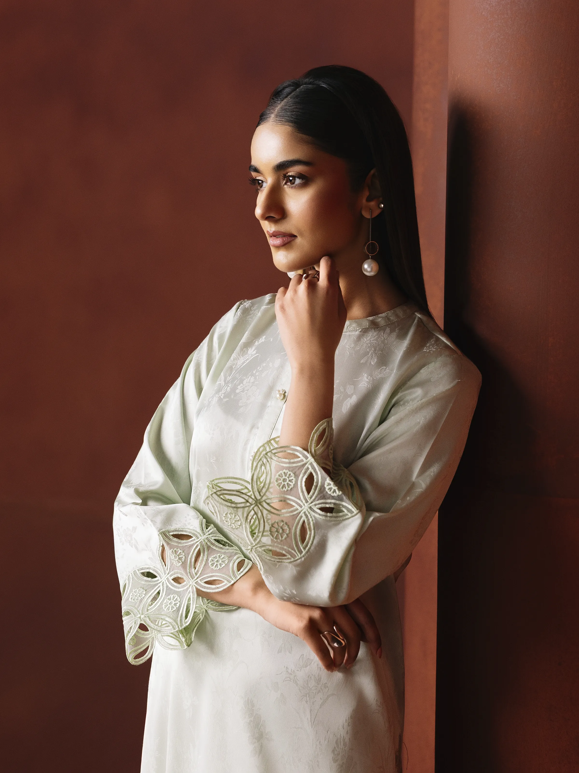 Pret Embroidered Satin Co-Ord Set - EWTKED6-86159ST - Image 2