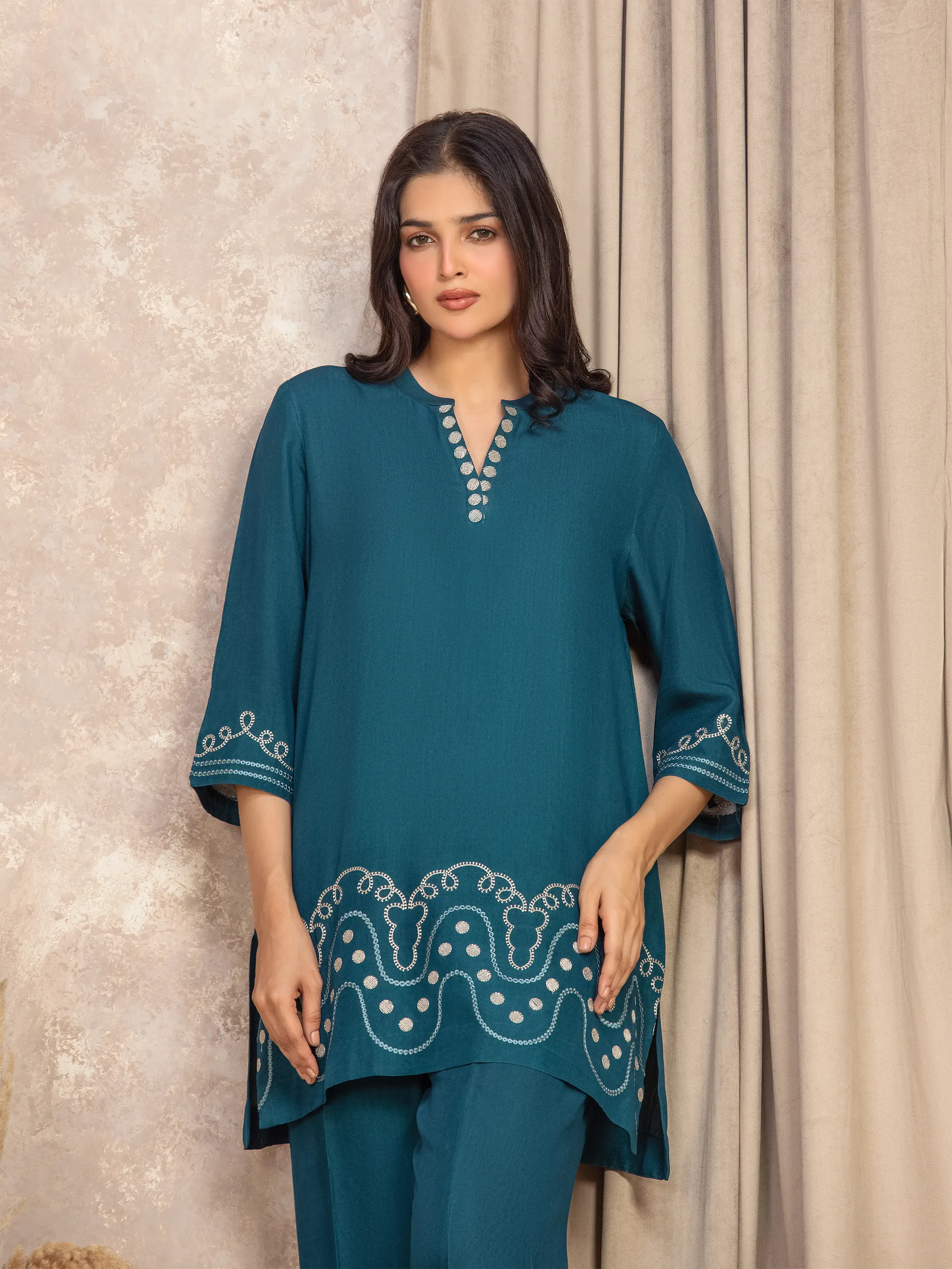 Pret Embroidered Viscose Shirt Trouser - EWTKED5-84062ST - Image 2