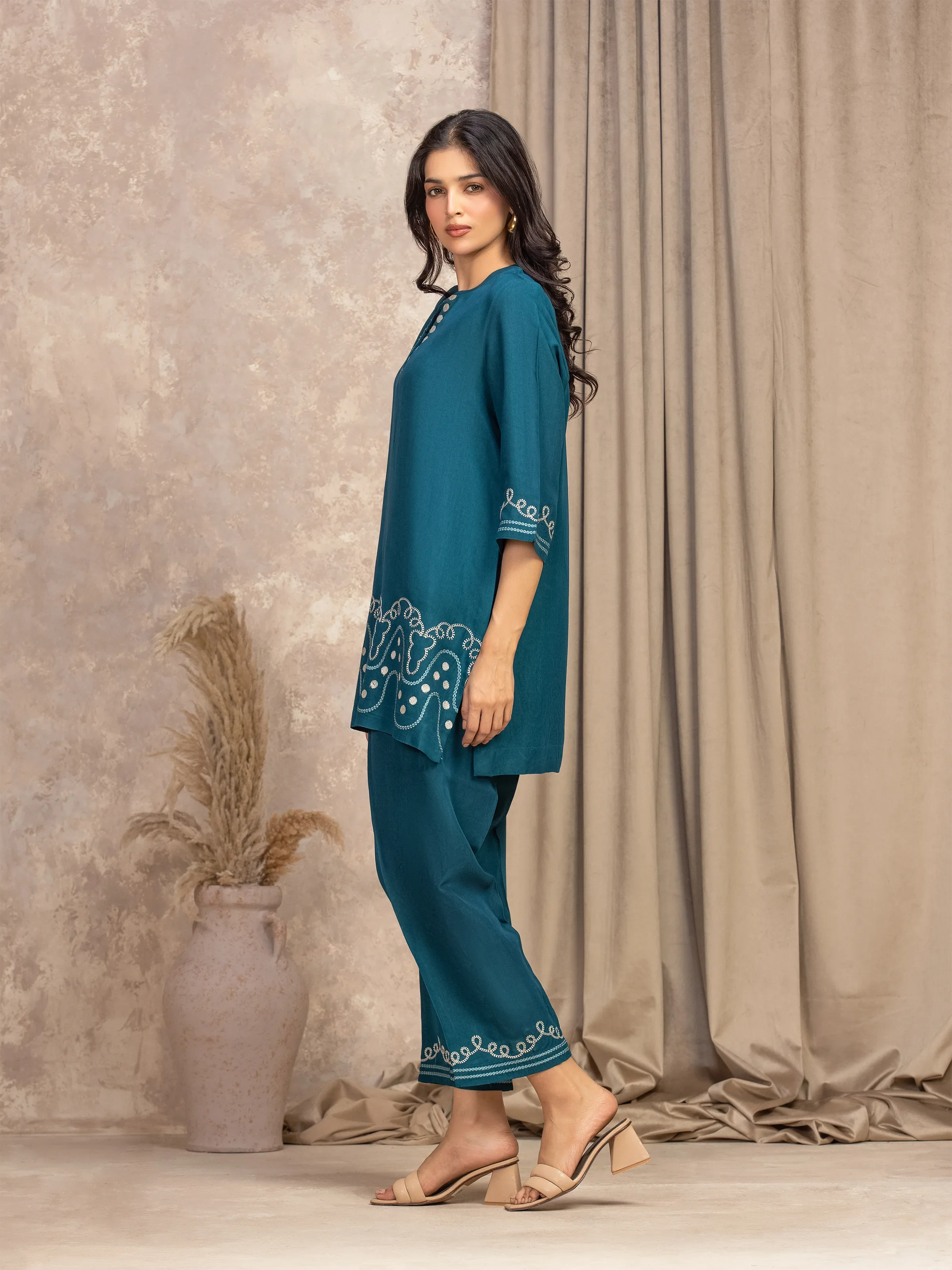 Pret Embroidered Viscose Shirt Trouser - EWTKED5-84062ST - Image 4
