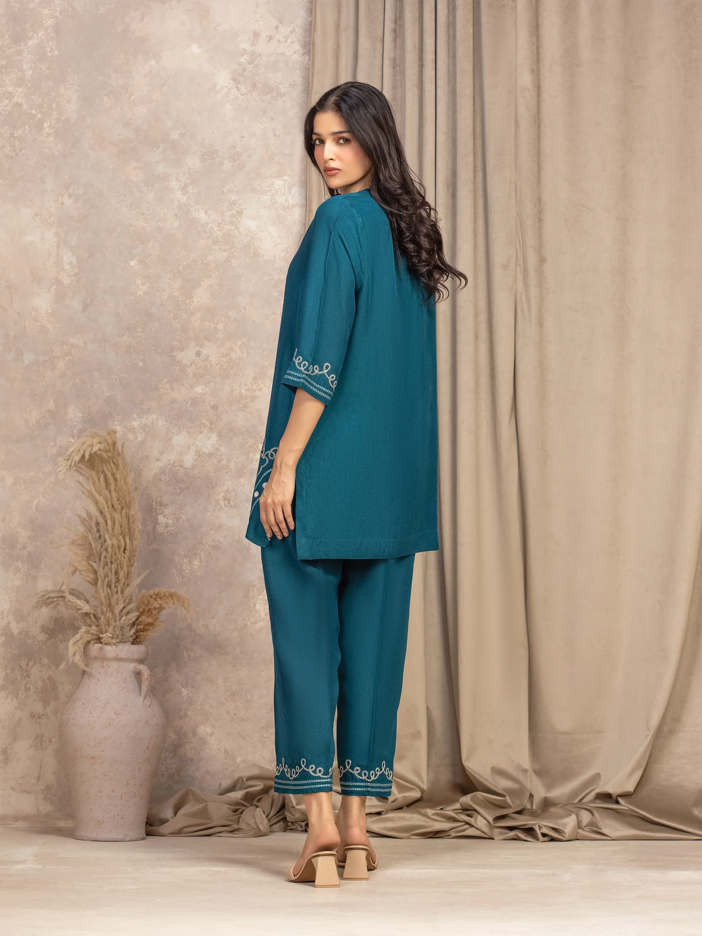 Pret Embroidered Viscose Shirt Trouser - EWTKED5-84062ST - Image 5