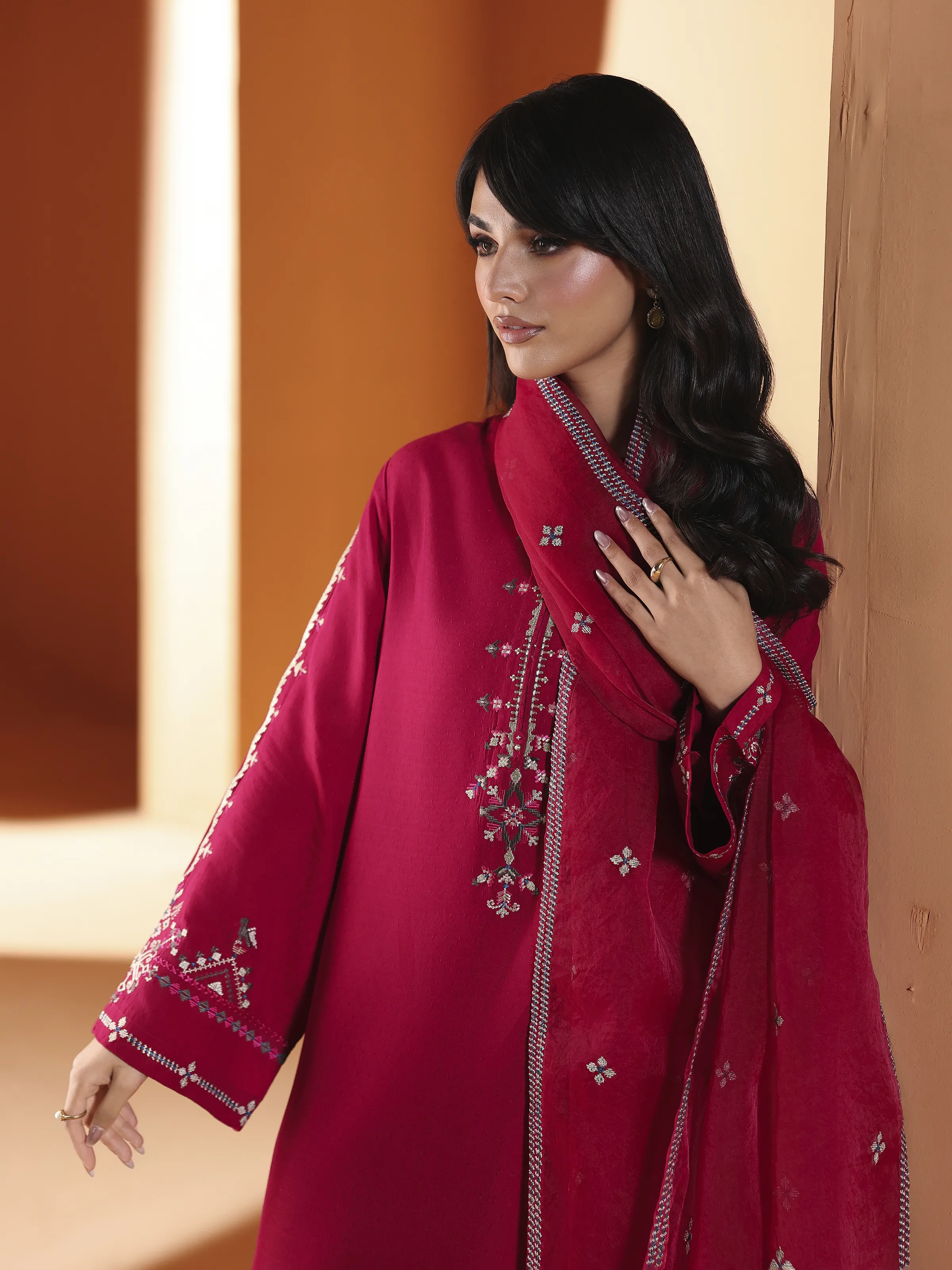 Pret Embroidered Viscose Suit - EWTKED6-84083-3P - Image 2
