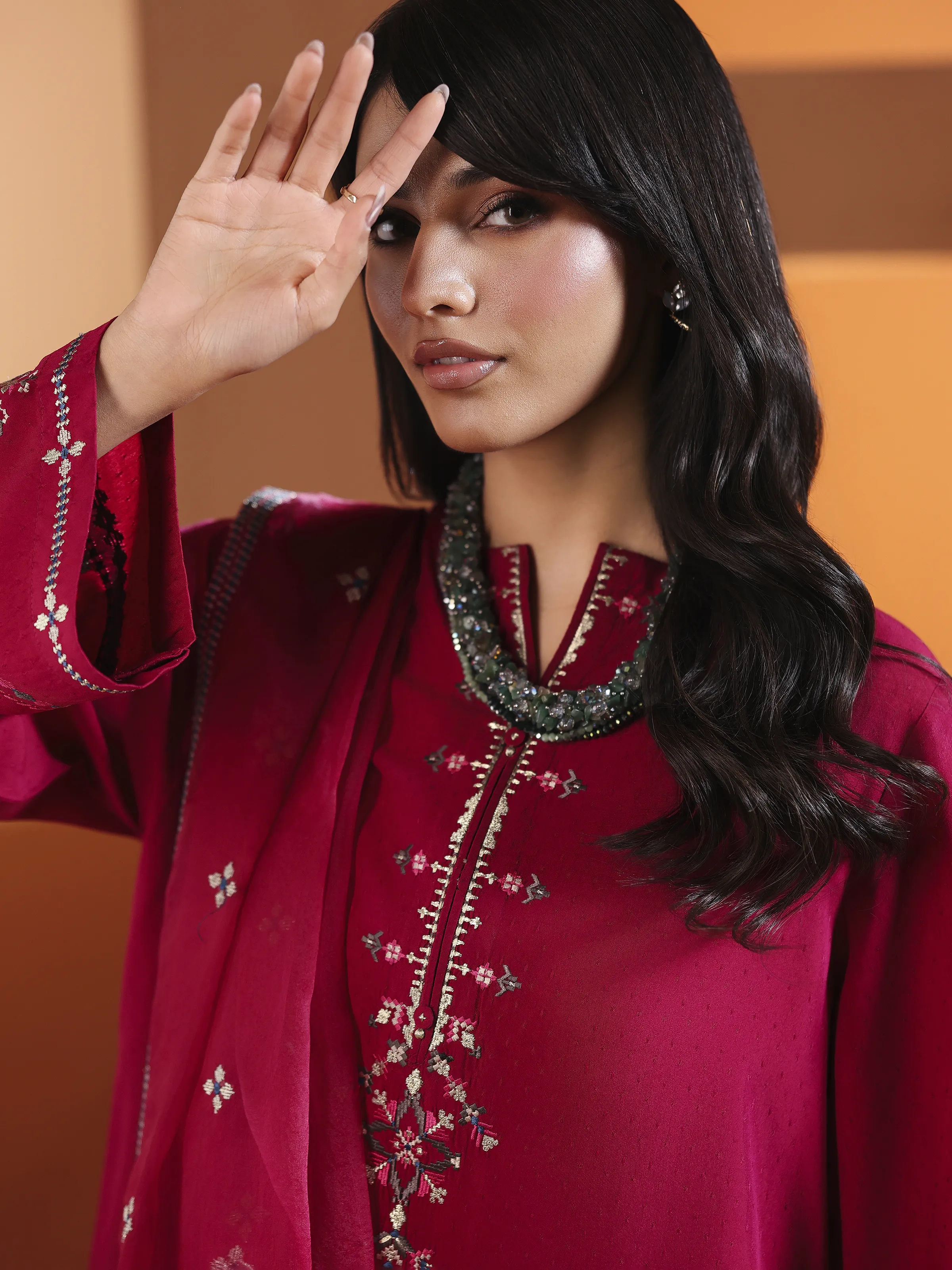 Pret Embroidered Viscose Suit - EWTKED6-84083-3P - Image 4