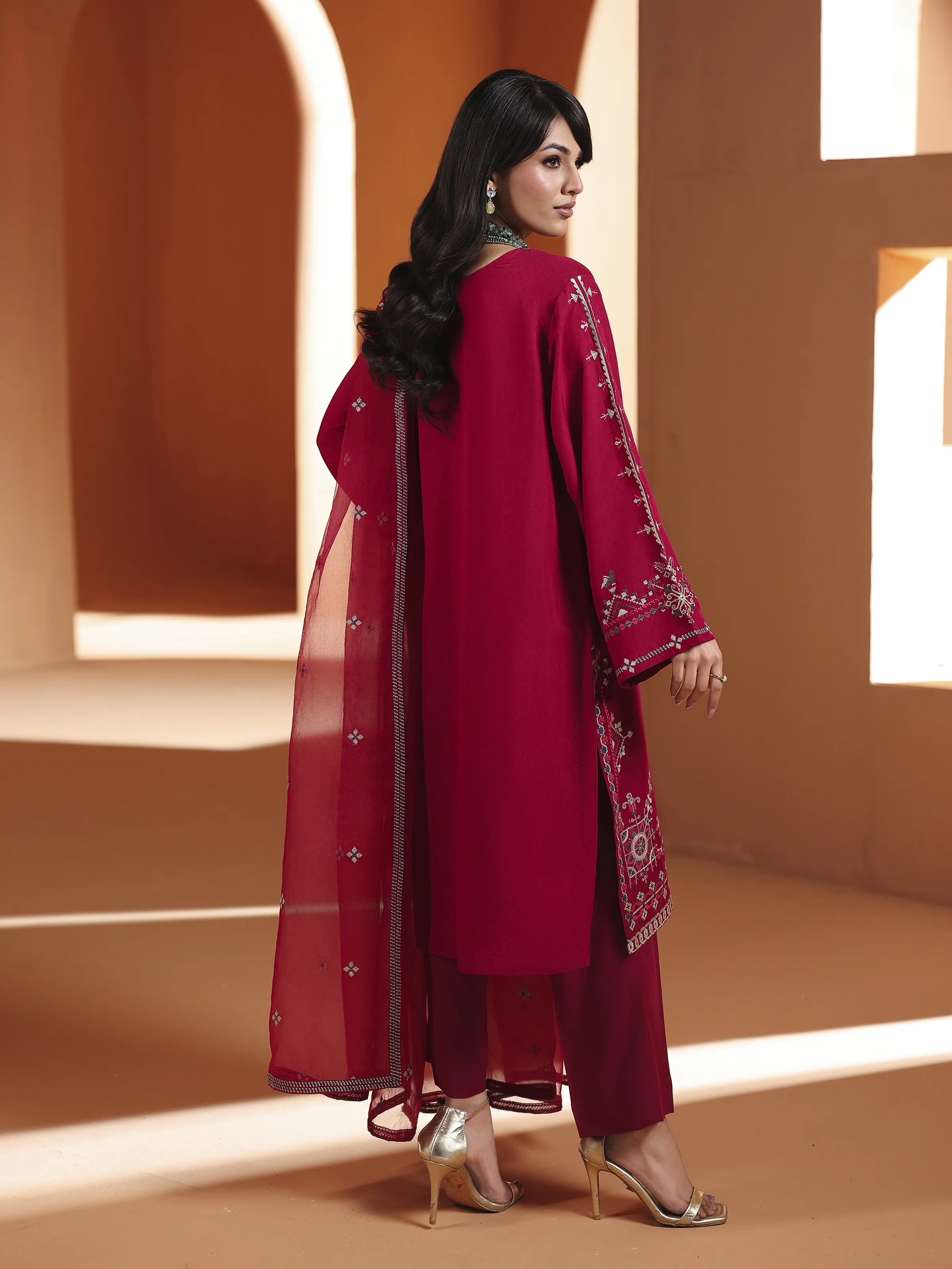 Pret Embroidered Viscose Suit - EWTKED6-84083-3P - Image 6