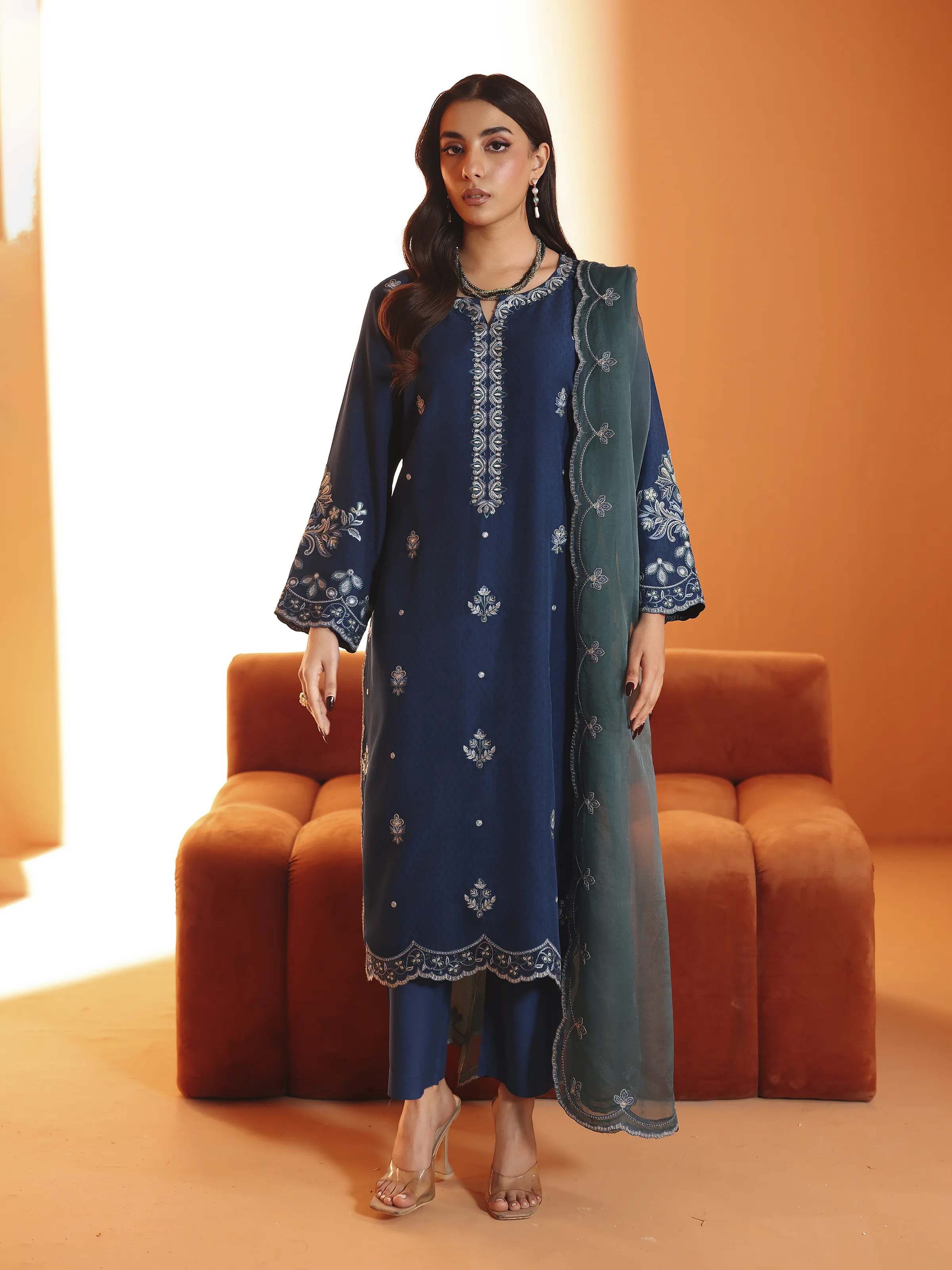 Pret Embroidered Viscose Suit - EWTKED6-84084-3P