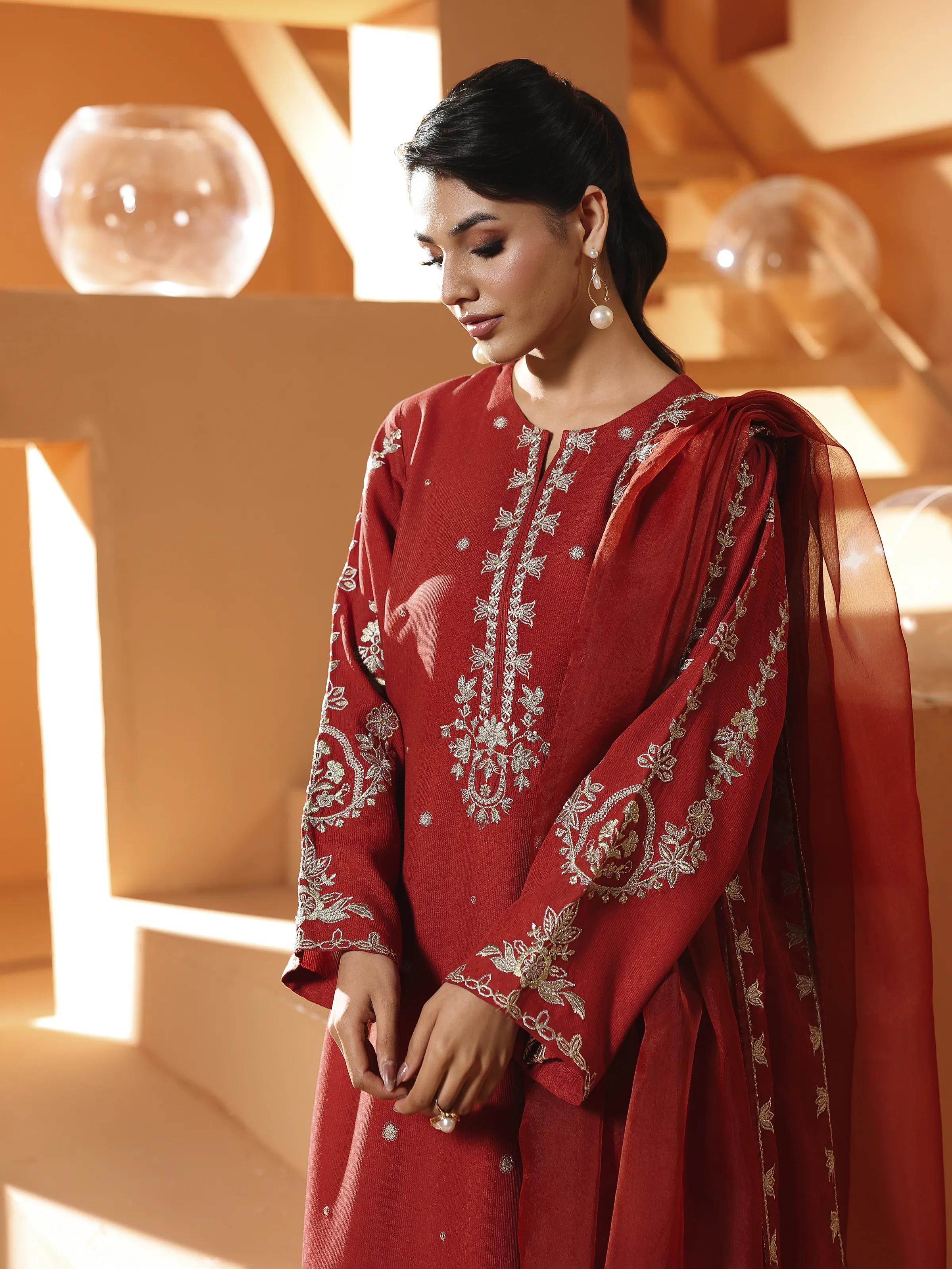 Pret Embroidered Viscose Suit - EWTKED6-84119-3P - Image 3