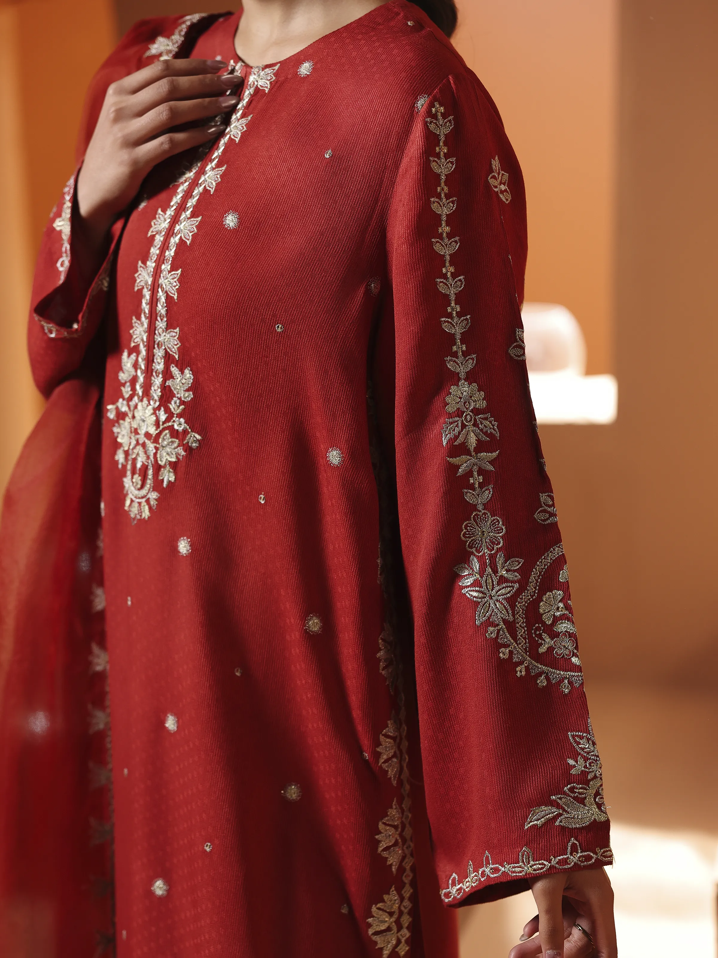 Pret Embroidered Viscose Suit - EWTKED6-84119-3P - Image 4