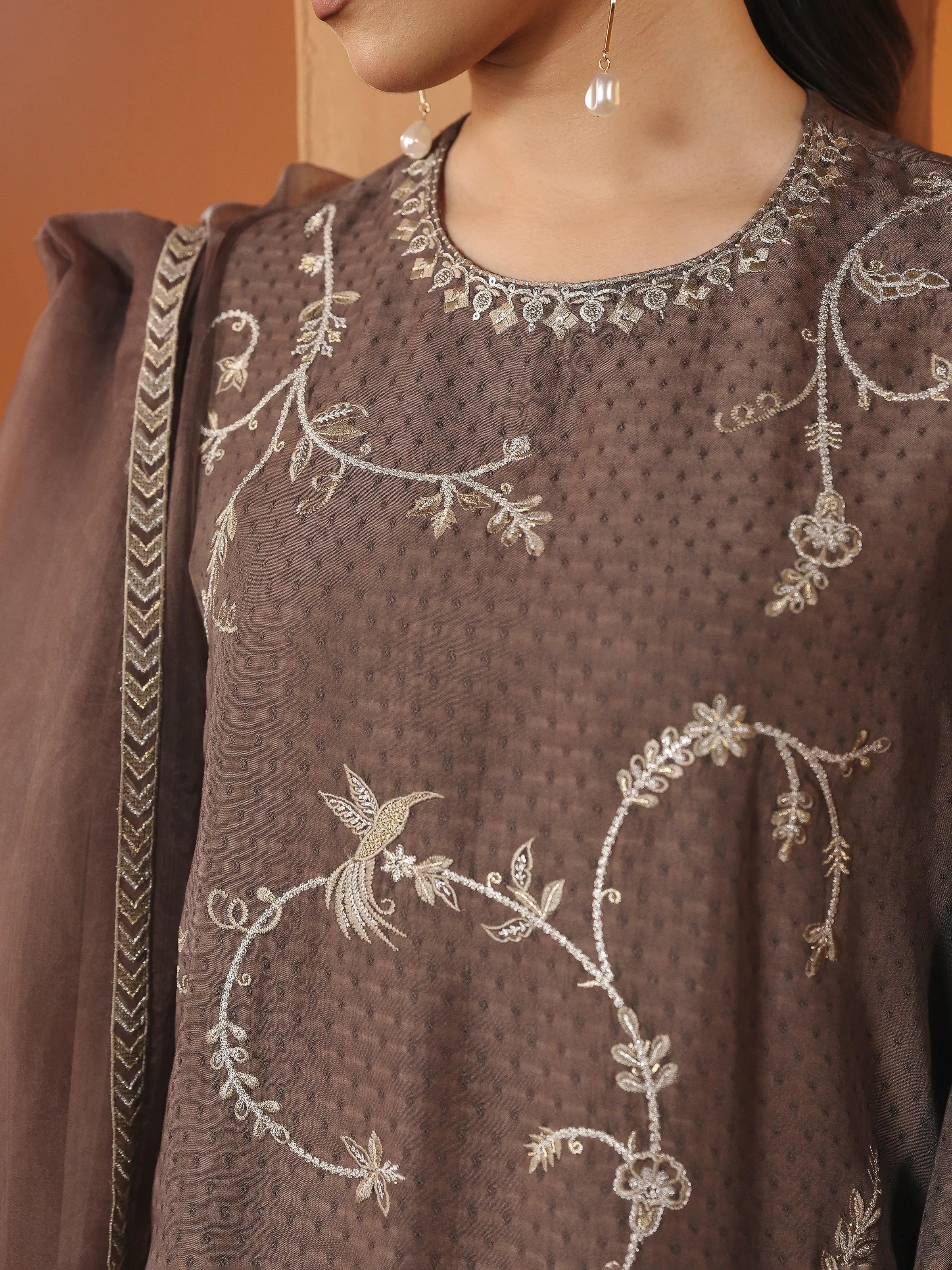 Pret Embroidered Viscose Suit - EWTKED6-84121-3P - Image 5