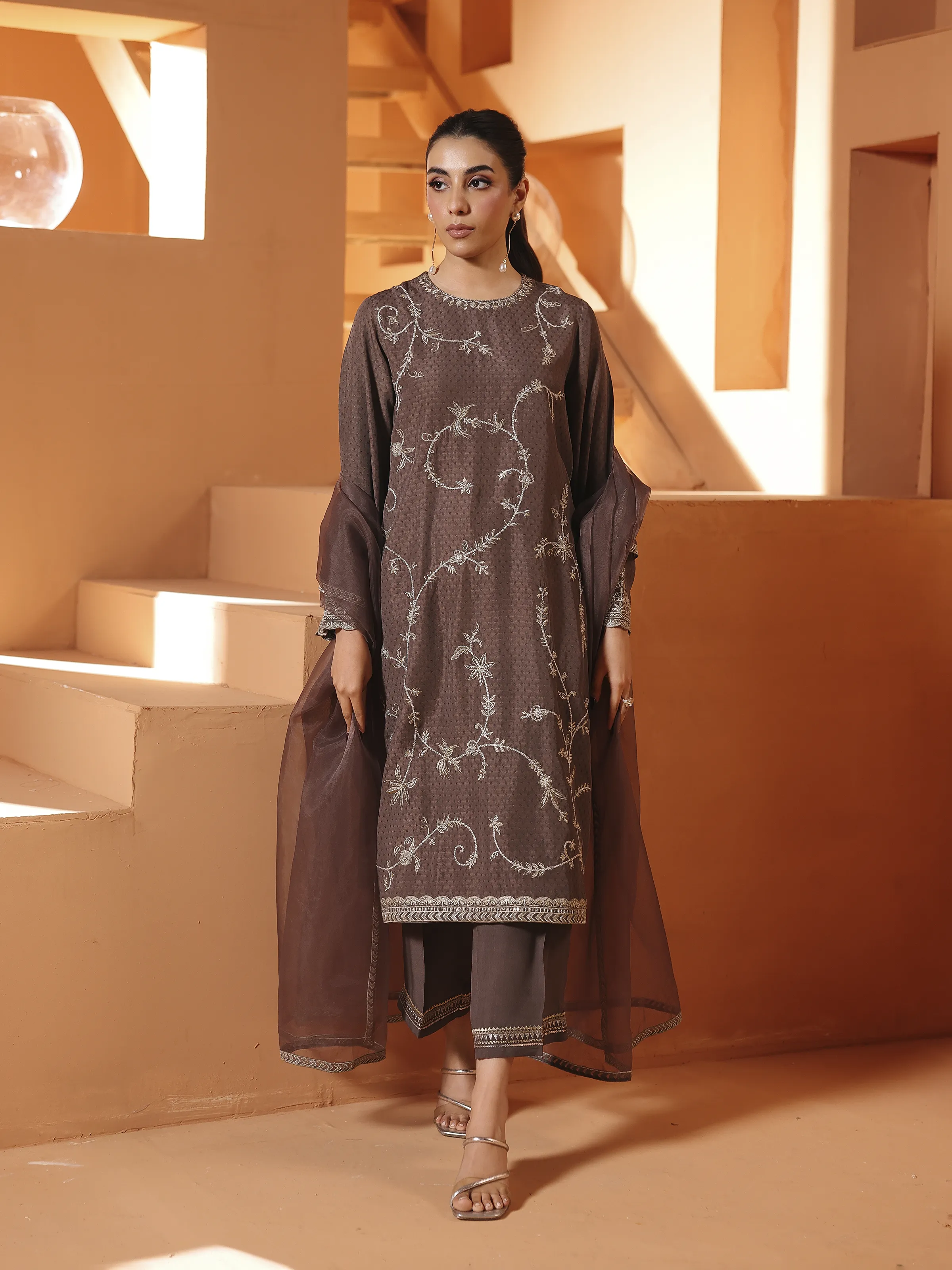 Pret Embroidered Viscose Suit - EWTKED6-84121-3P - Image 6