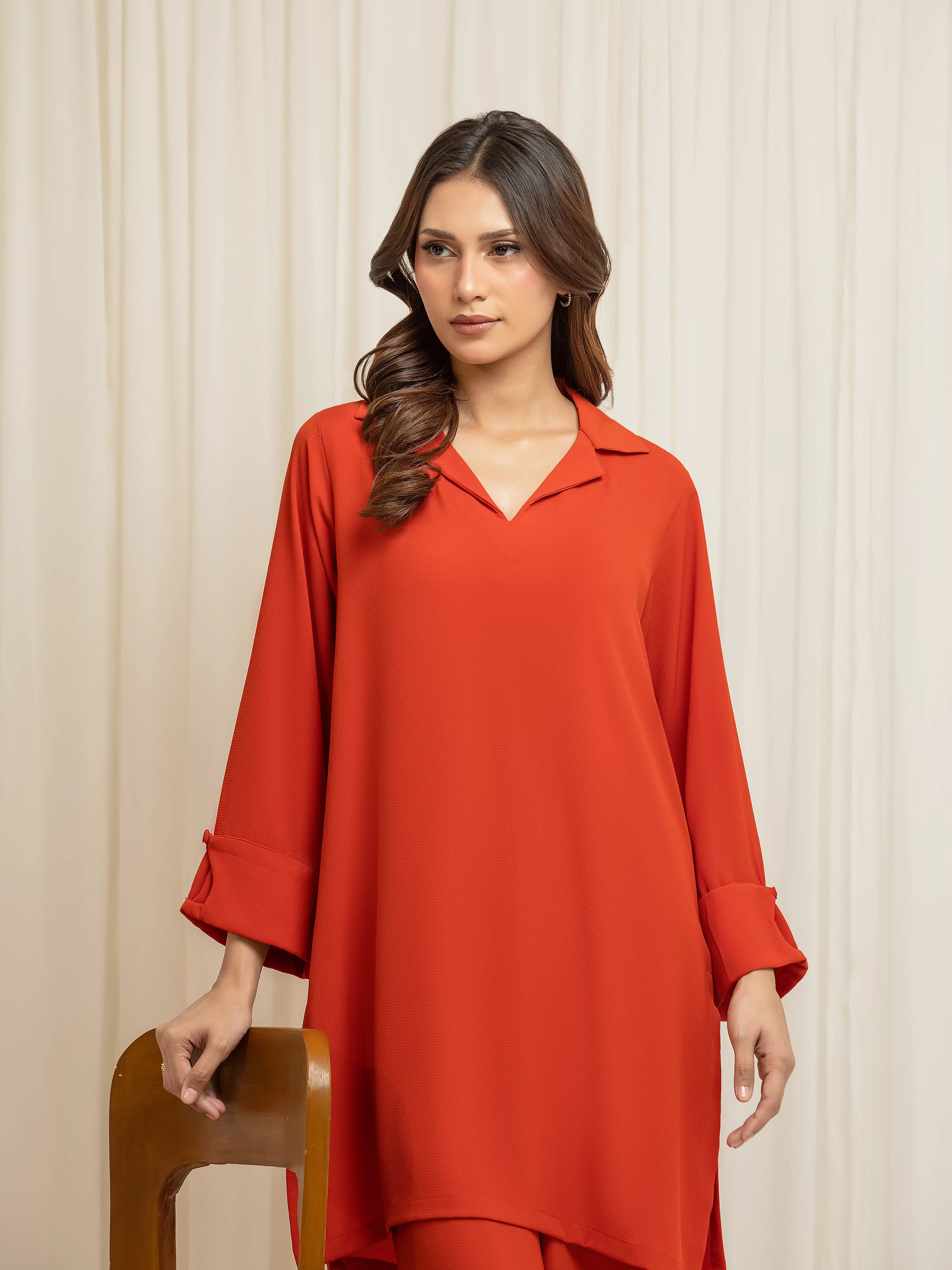 Pret Solid Chiffon Co-Ord Set - EWTKS6-86104ST - Image 2