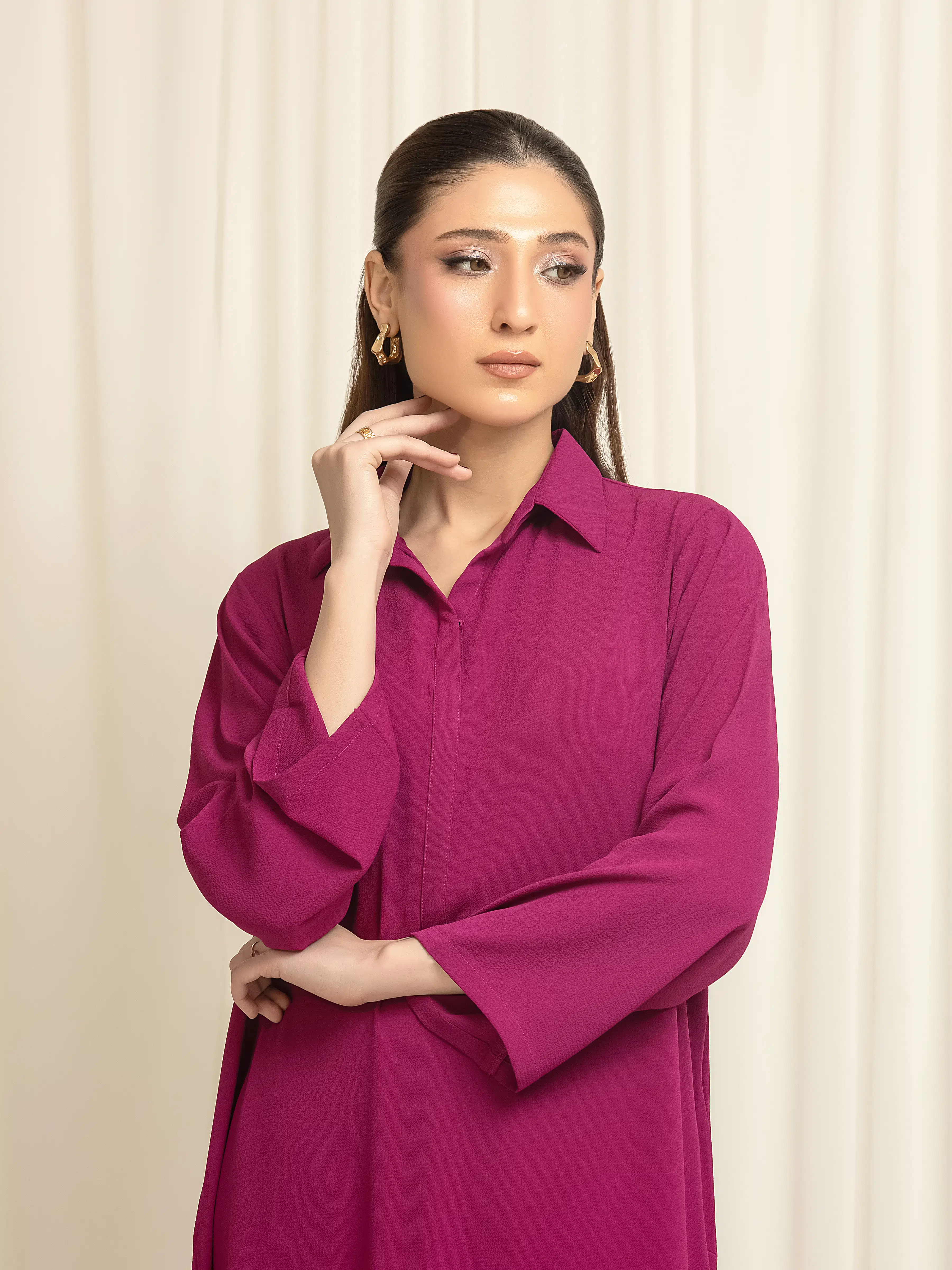 Pret Solid Crepe Chiffon Co-Ord Set - EWTKS6-86107ST - Image 2