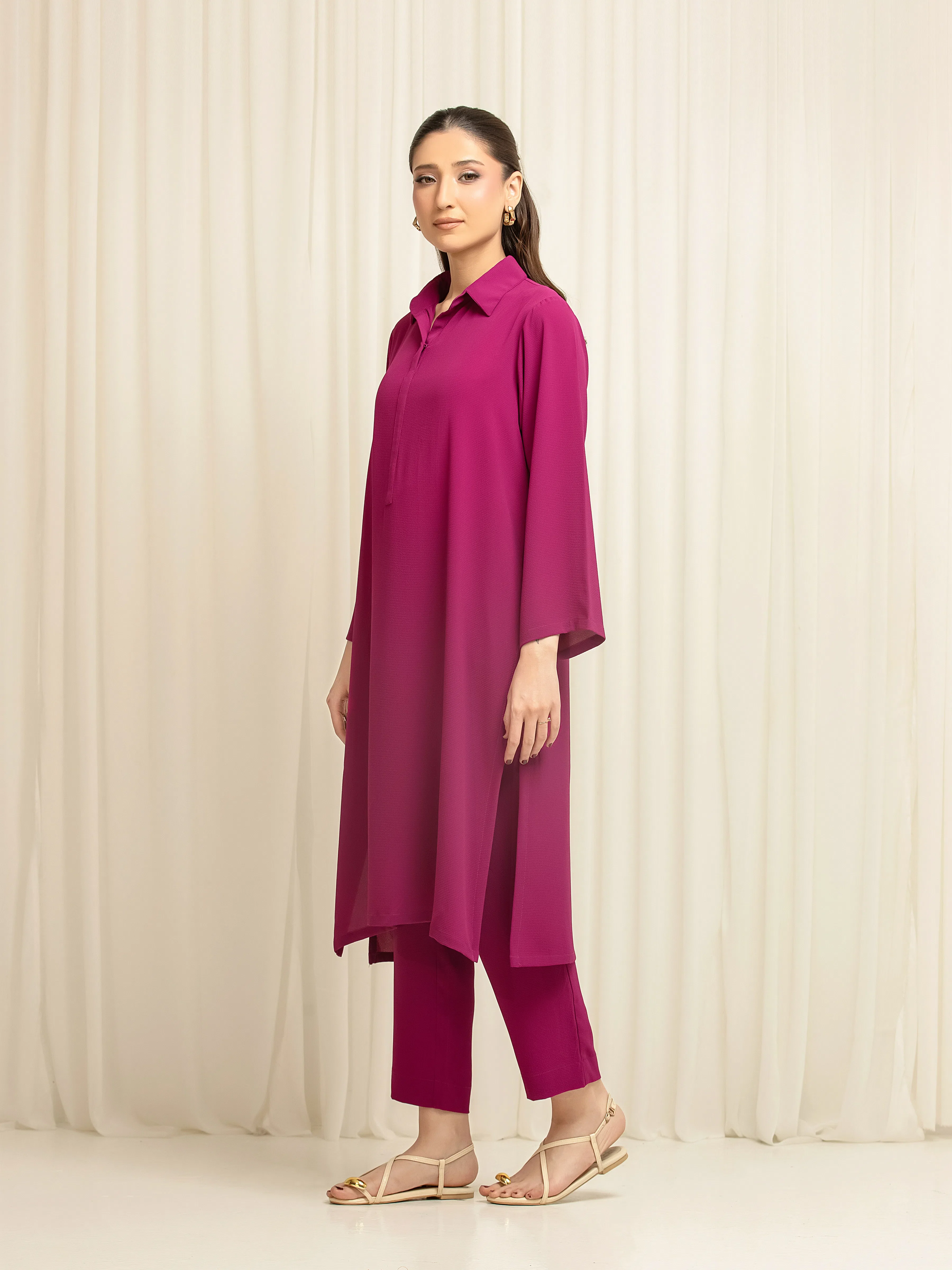 Pret Solid Crepe Chiffon Co-Ord Set - EWTKS6-86107ST - Image 5