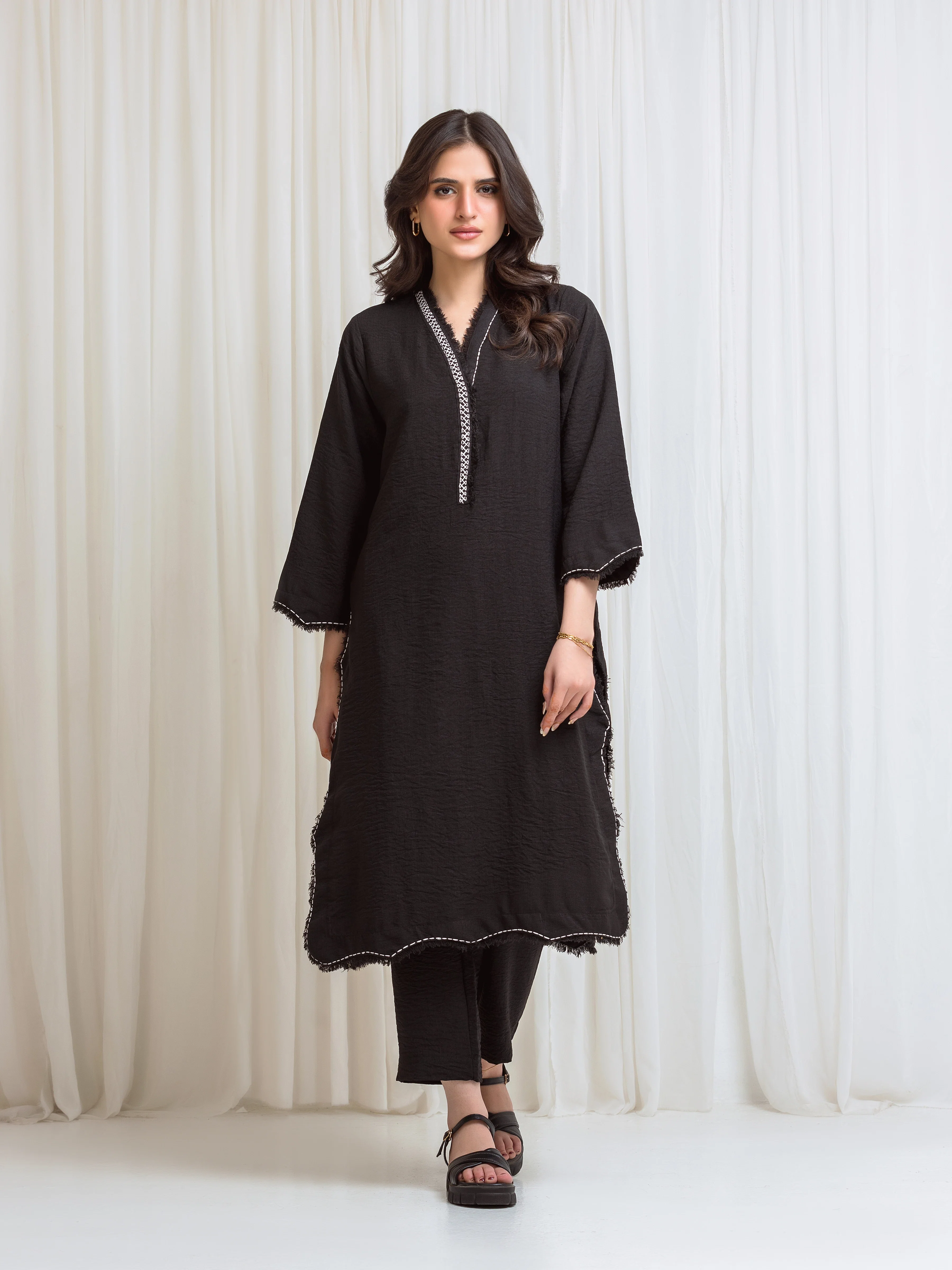 Pret Solid Georgette Shirt Trouser - EWTKS6-86163ST