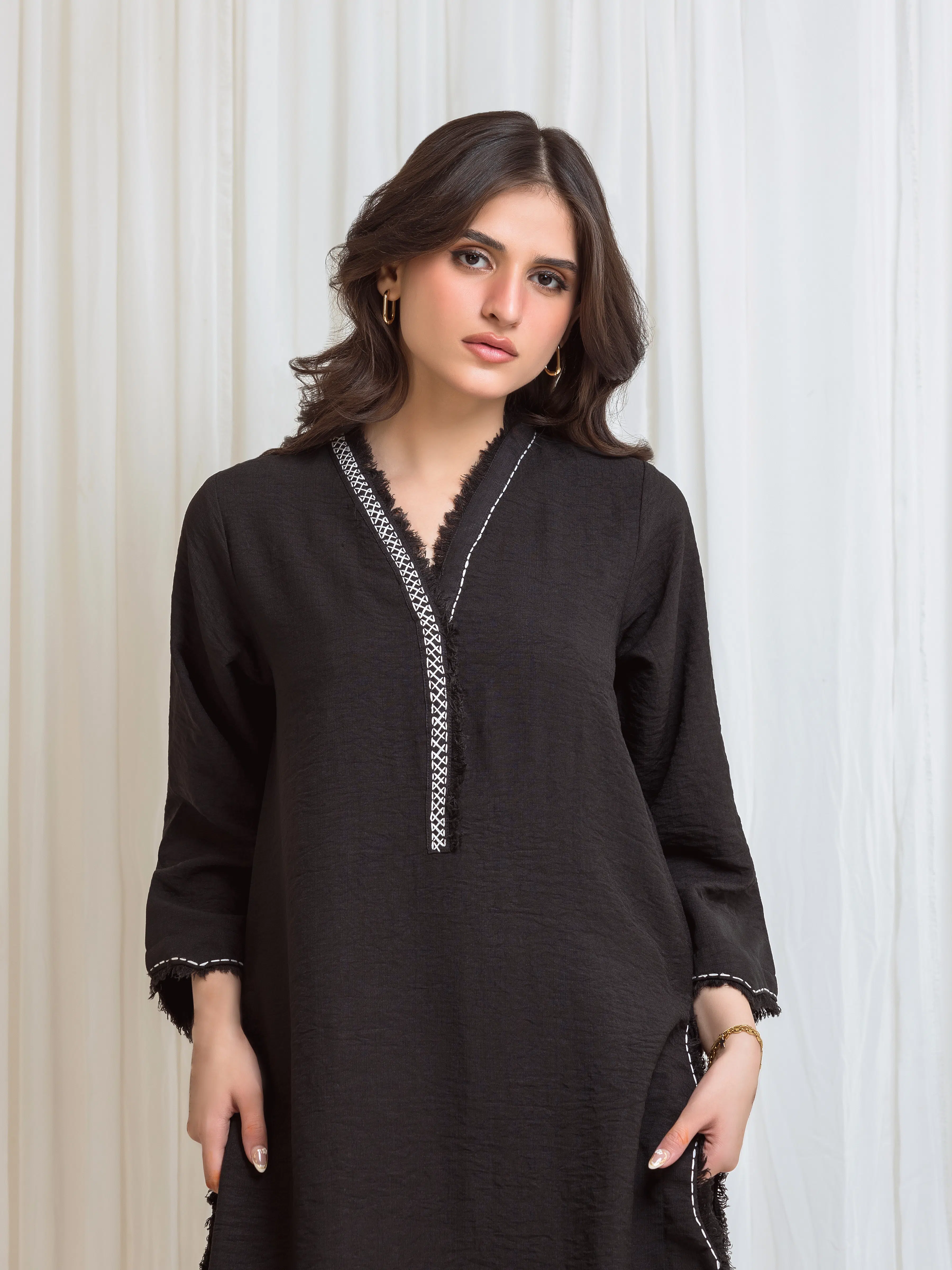 Pret Solid Georgette Shirt Trouser - EWTKS6-86163ST - Image 2