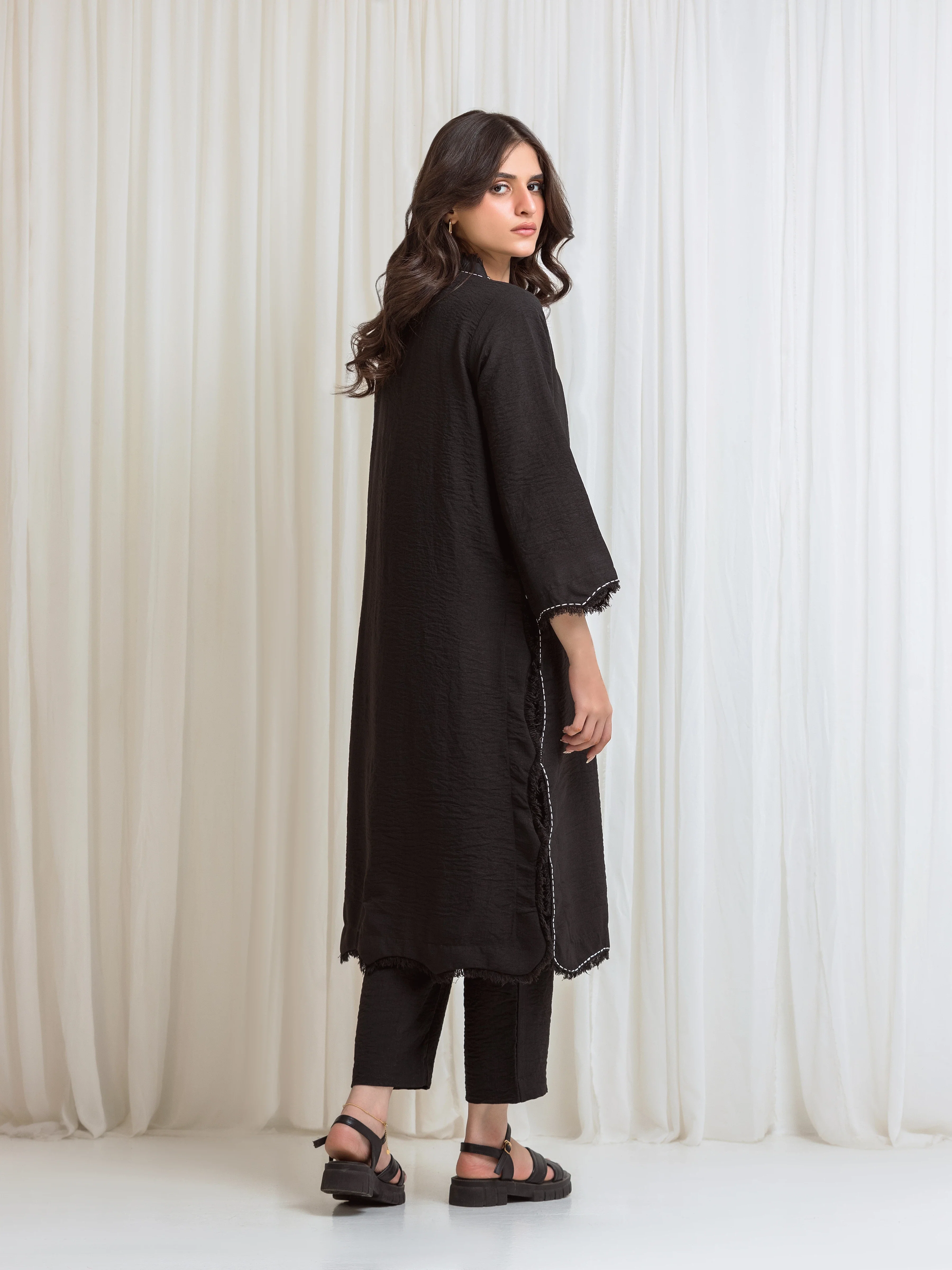 Pret Solid Georgette Shirt Trouser - EWTKS6-86163ST - Image 6