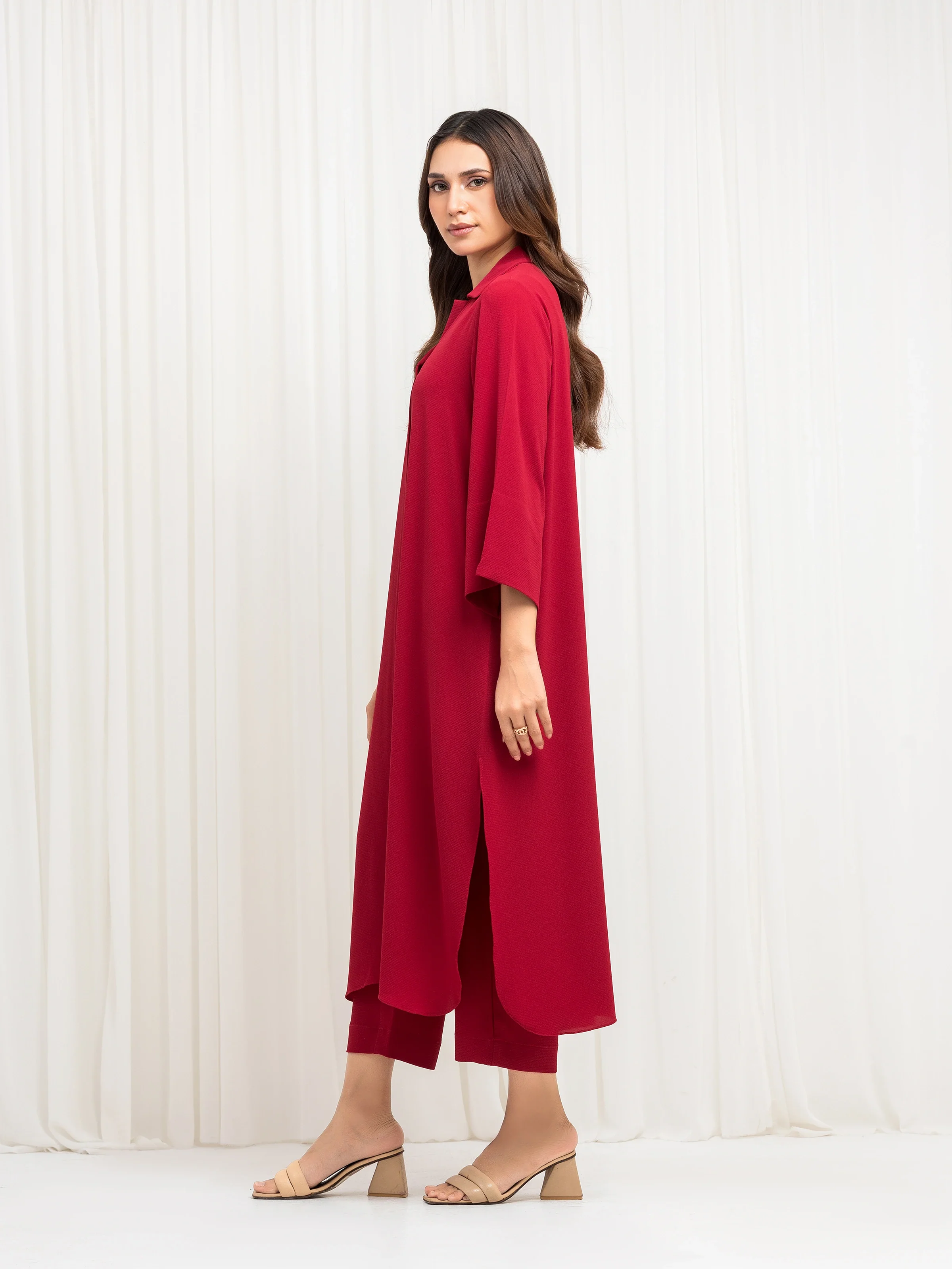 Pret Solid Crep Chiffon Co-Ord Set - EWTKS6-86101ST - Image 4